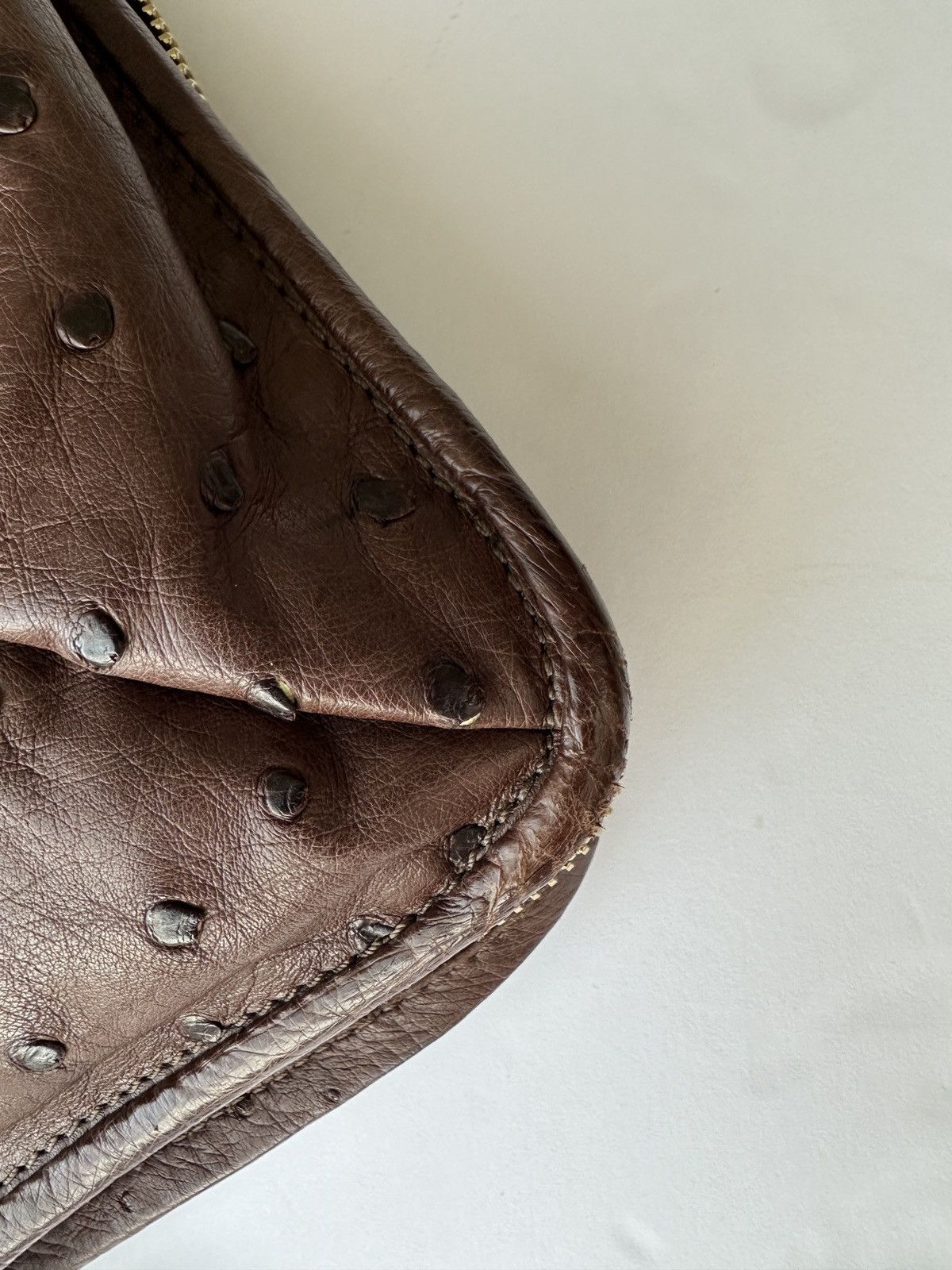 Lanvin Lanvin Amalia Ostrich Handbag Brown Retail $6000 Excellent Size ONE SIZE - 5 Thumbnail