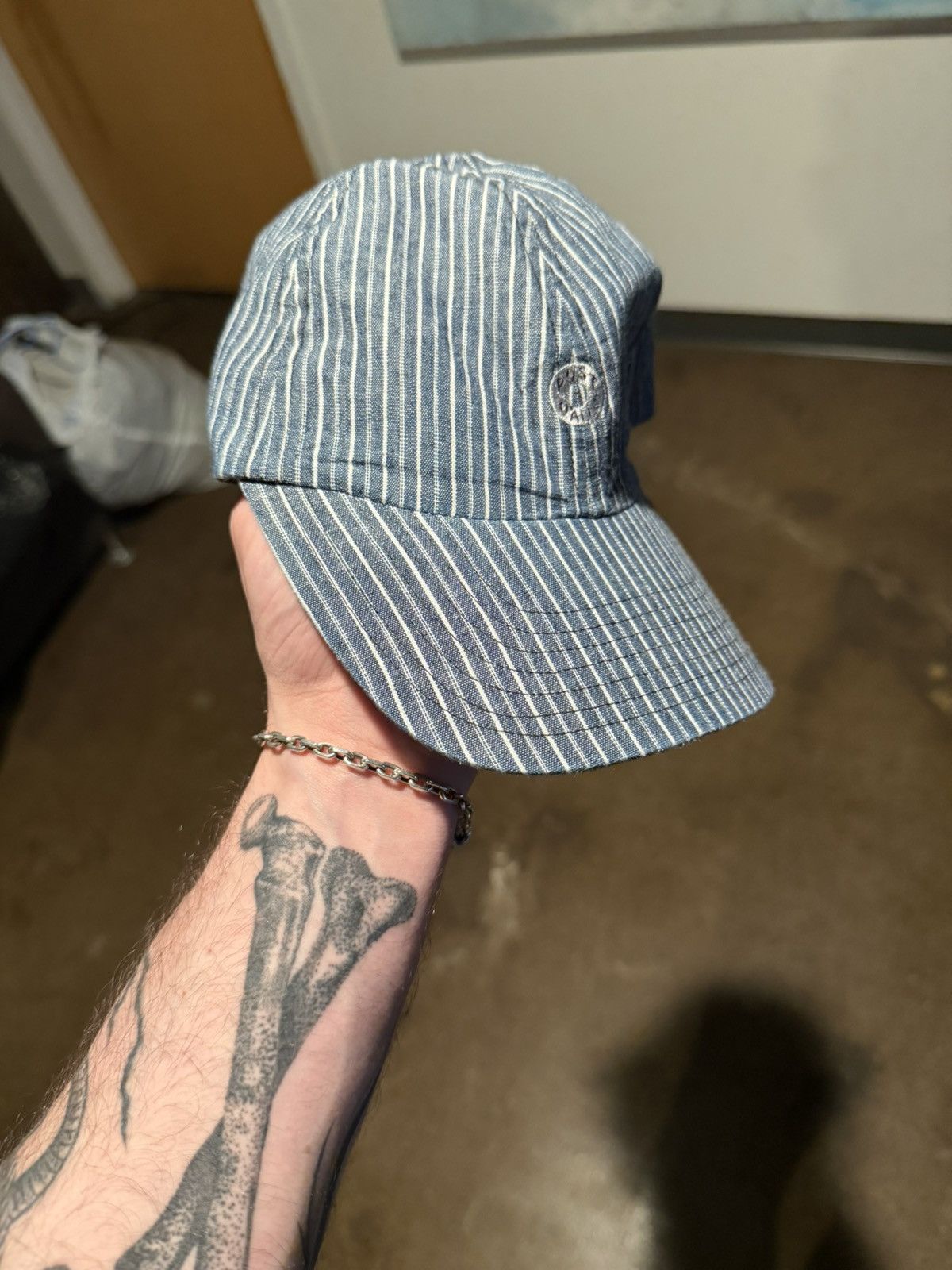 Post Overalls Post O’Alls #3903-SC POST Ball Cap : stripe chambray indigo Size ONE SIZE - 3 Thumbnail