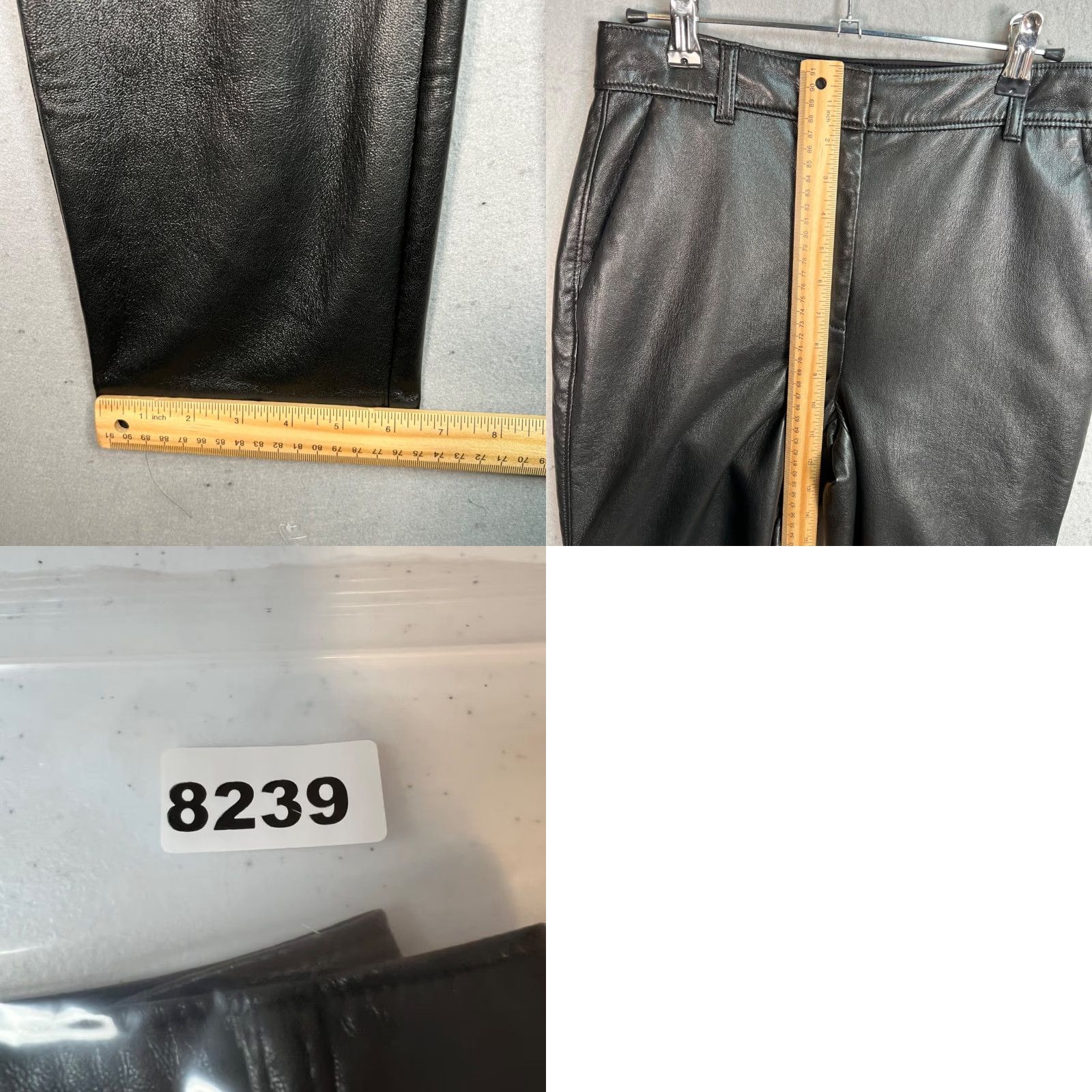 Vintage Babaton Black Faux Leather Tapered Leg Pants Womens Size 4, Dress Pants, Regular, 29 Inseam, Black, Pants, Babaton, Womens, Size 4 Size 27" / US 4 / IT 40 - 8 Thumbnail