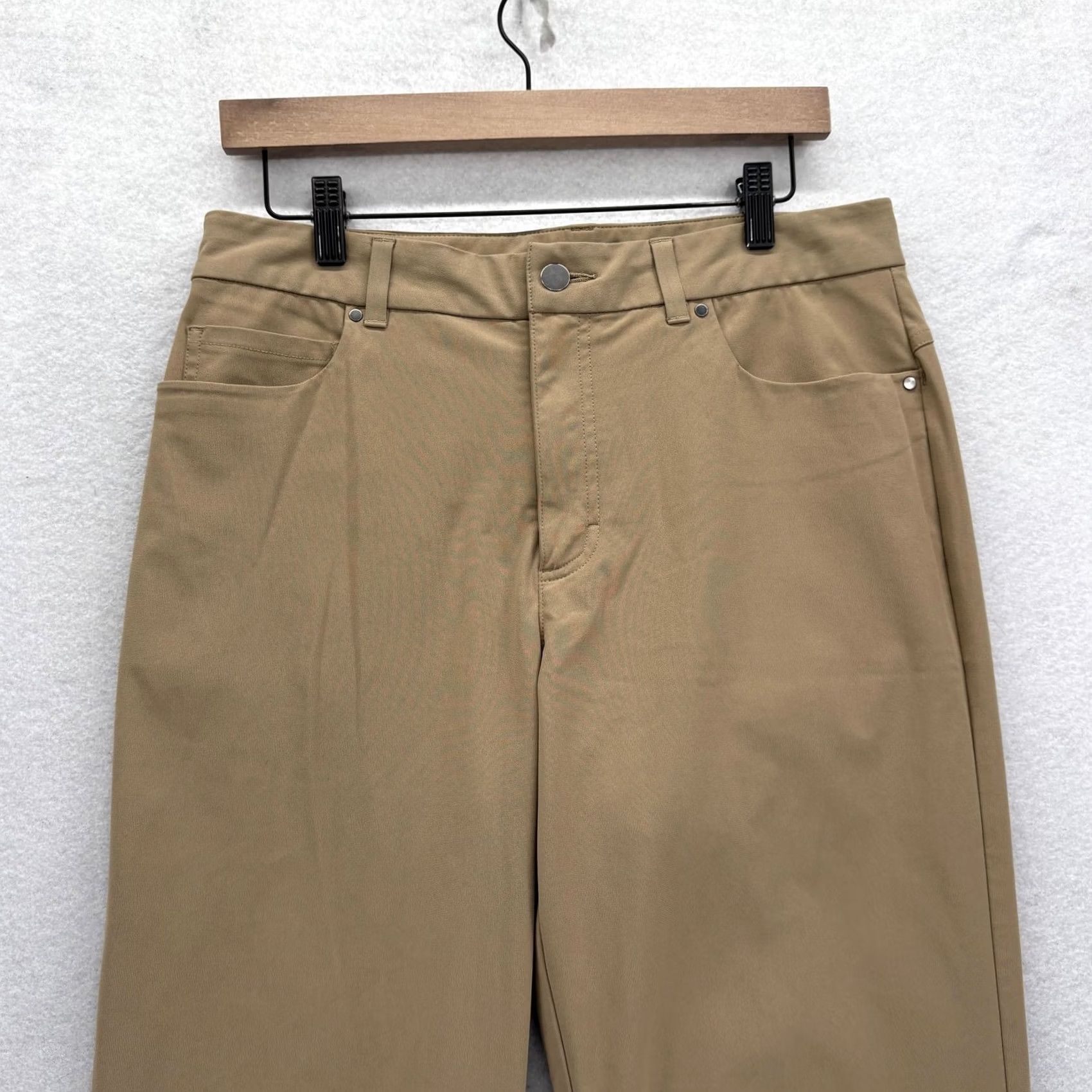 Vintage VRST Athletic 5-Pocket Pants Mens 32x32 Khakis Beige Stretch Straight Front Zipper Logo Pockets Casual Slim Fit Size US 32 / EU 48 - 2 Thumbnail