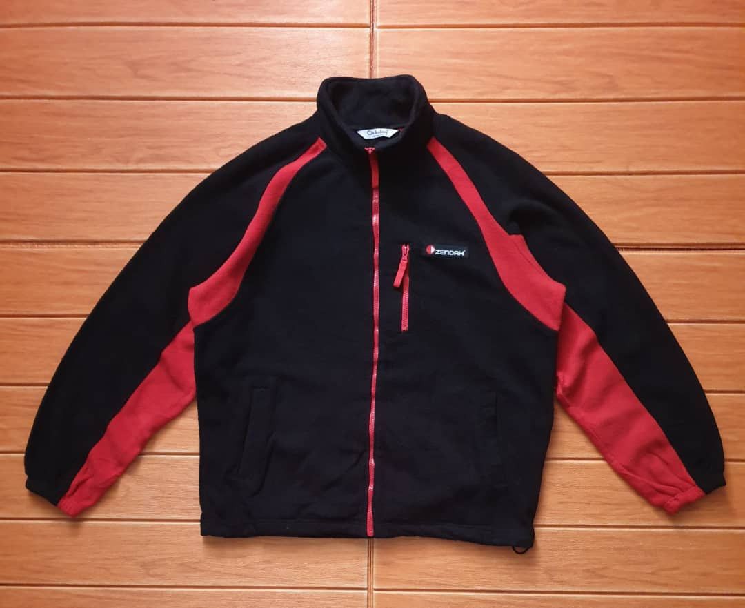 Japanese Brand Oaklsleaf zenoah black red Fleece Sweater Size US XL / EU 56 / 4 - 1 Thumbnail