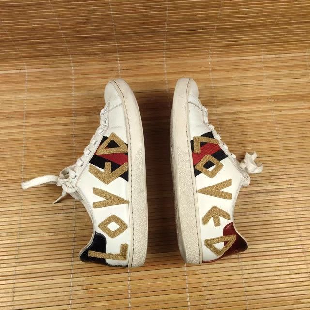 Gucci Gucci ACE "LOVED" Embroidered Sneakers for Women - Size US 6.5 / IT 36.5 - 6 Thumbnail