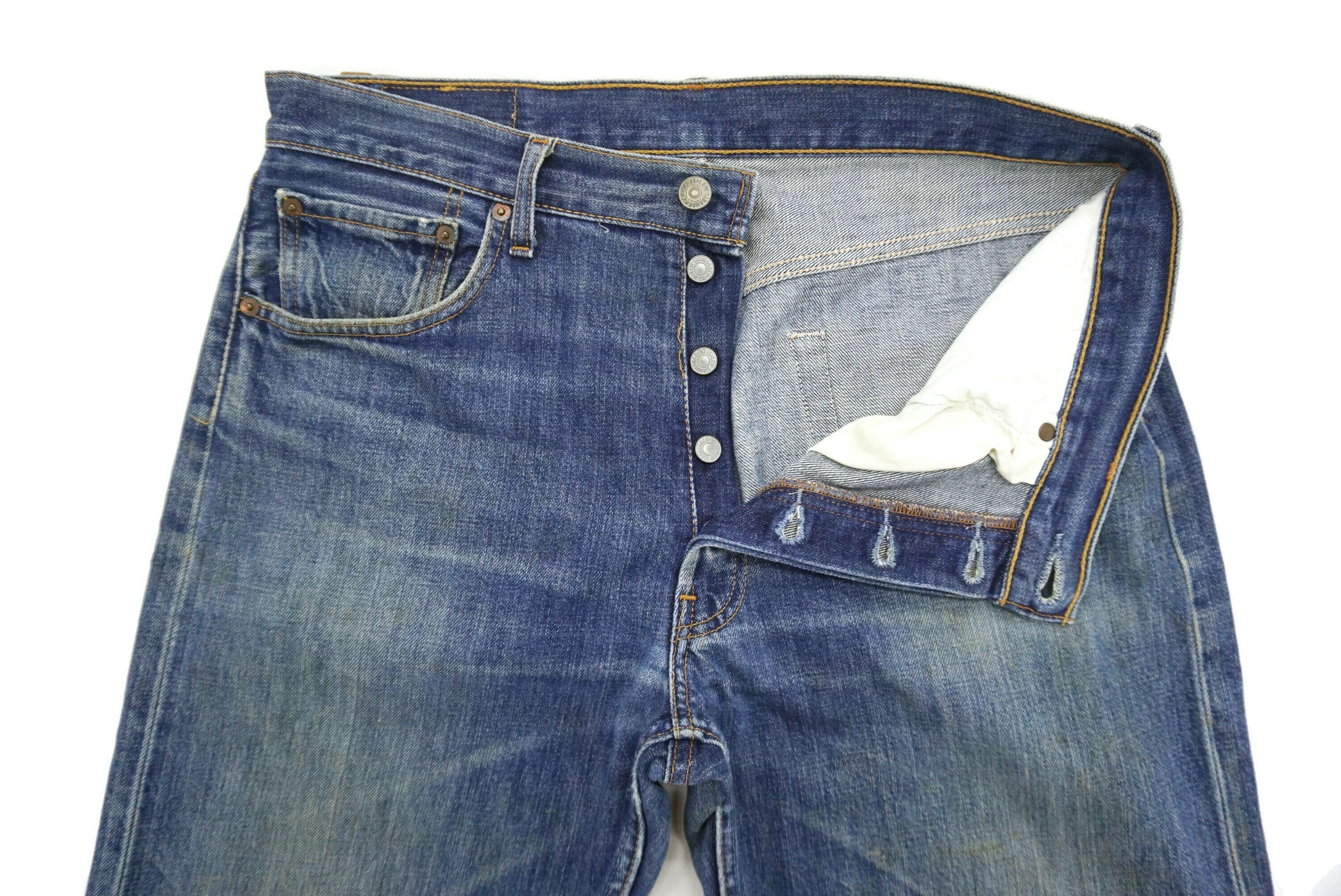 Other Vintage Levi's 501 Jeans Size W34xL30 Dirty Blue Denim Size US 34 / EU 50 - 4 Thumbnail