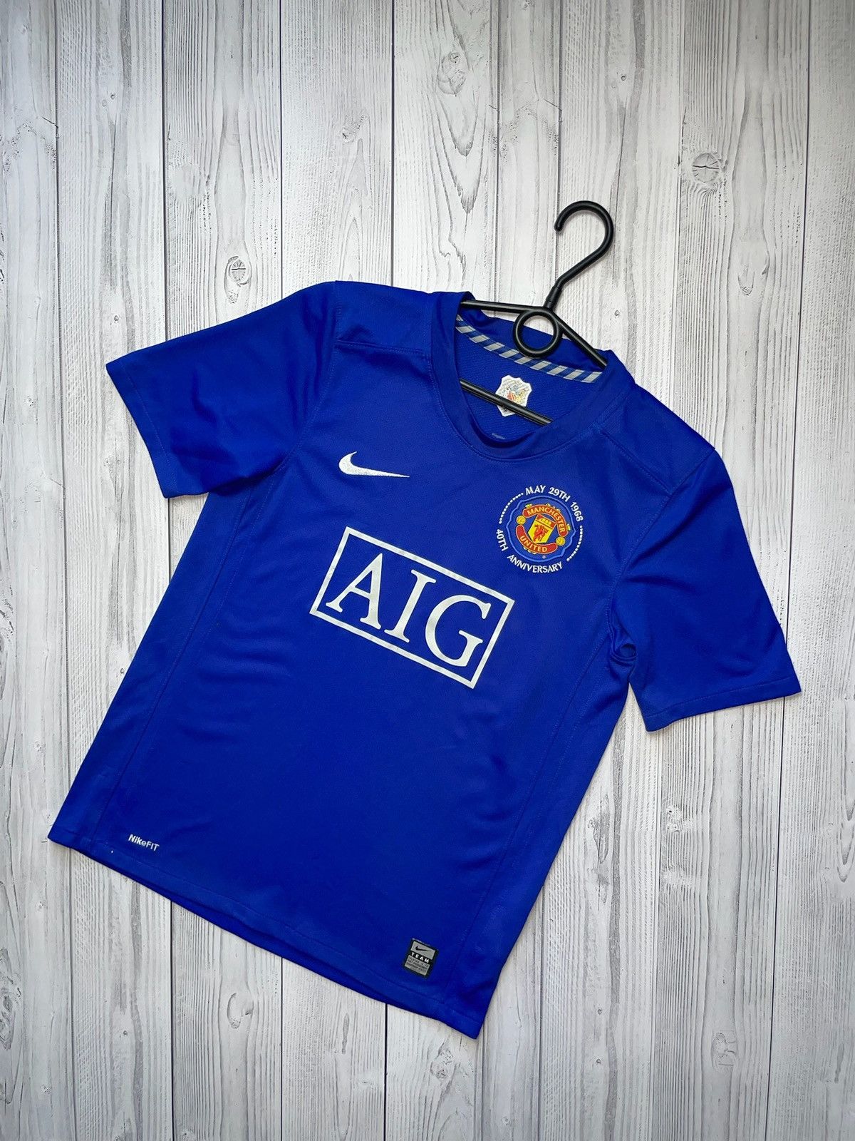 Nike × Vintage Vintage Nike Manchester United soccer jersey size Xs blue Size US XS / EU 42 / 0 - 1 Thumbnail