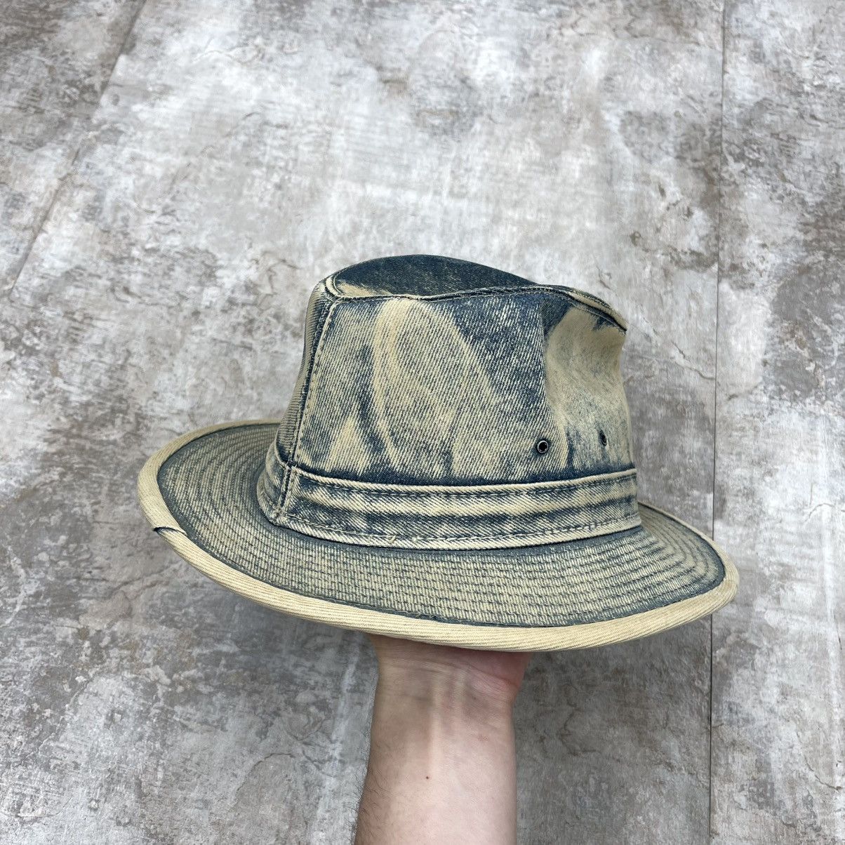 Maison Margiela × Vintage MARGIELA STYLE VINTAGE WASHED SAND DENIM COWBOY HAT WESTERN Size ONE SIZE - 6 Thumbnail
