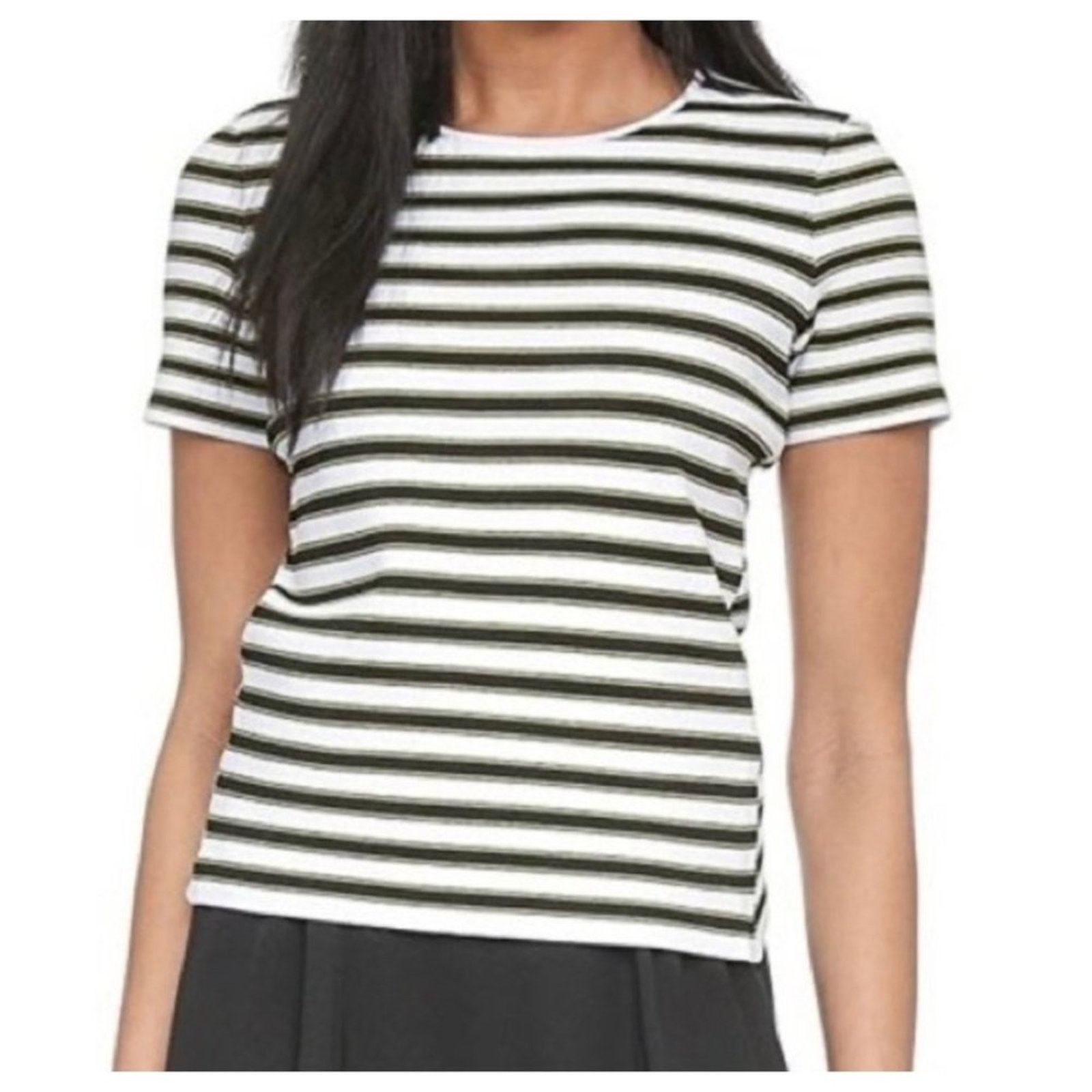 A.L.C. A.L.C Top Pullover White Black and Gold Short Sleeves Small Size S / US 4 / IT 40 - 6 Thumbnail