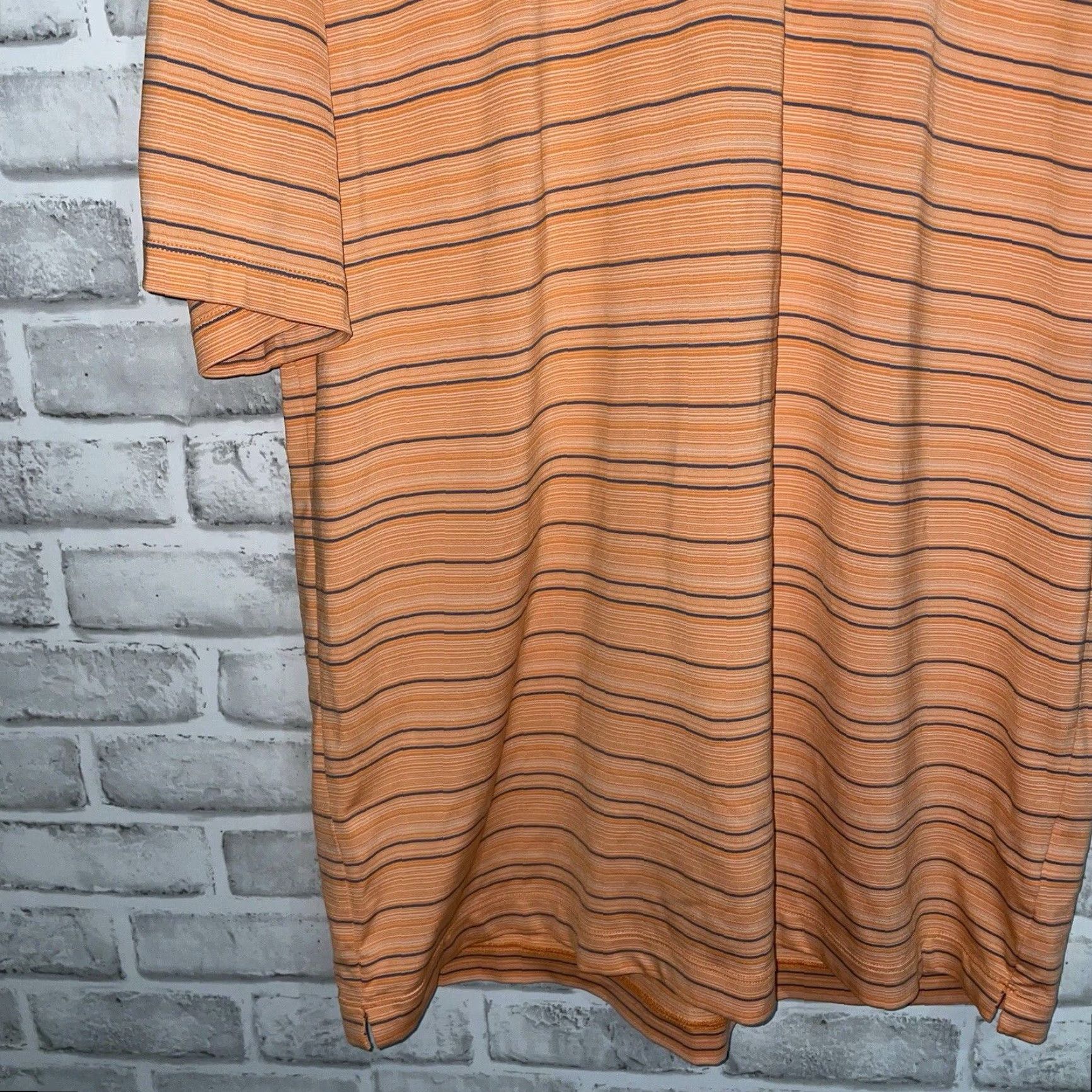 Nike Nike Golf Polo Shirt Mens Size L Orange Striped Athletic FitDry Golf Clothing Size US L / EU 52-54 / 3 - 3 Thumbnail