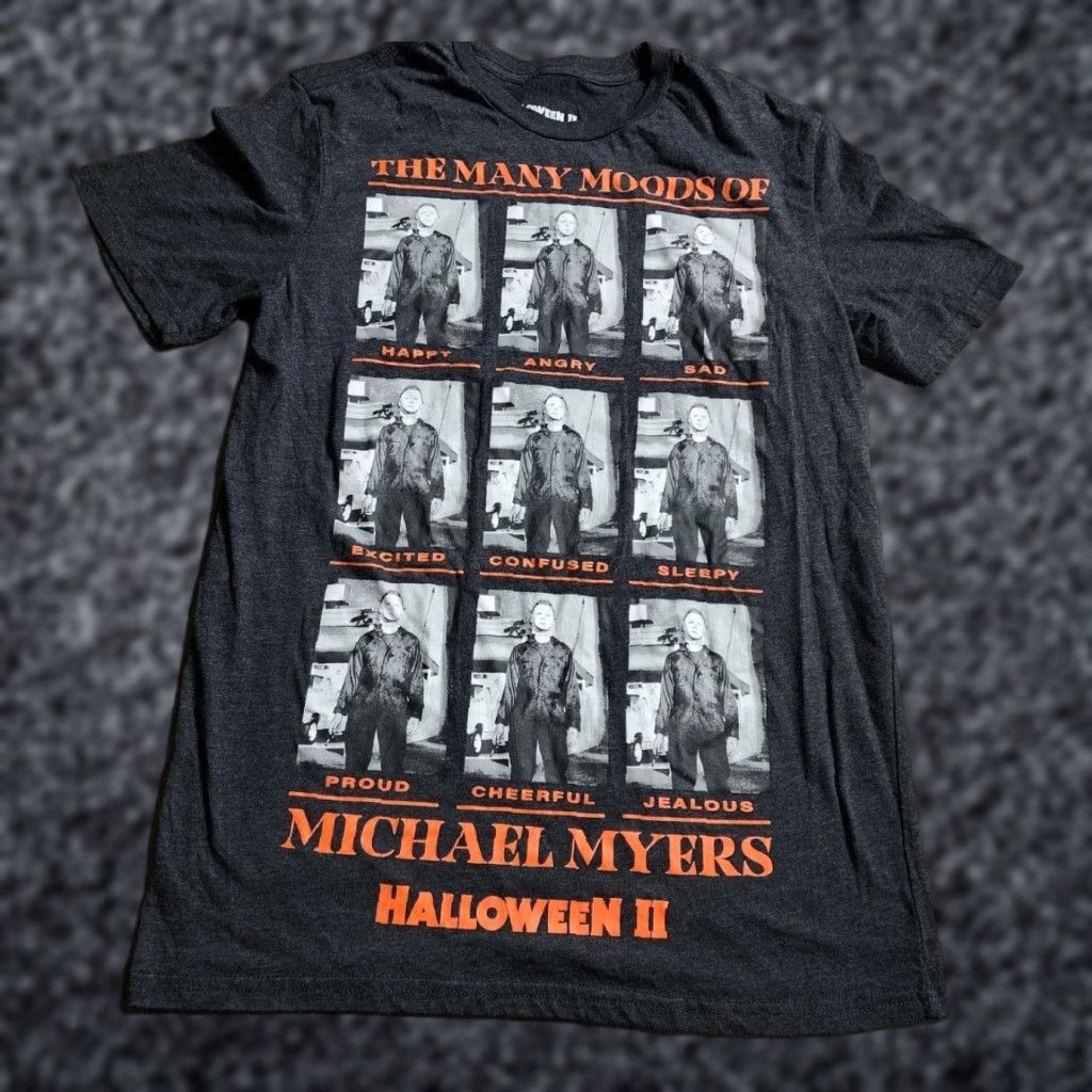 Vintage Mens S Halloween II The Many Moods Of Michael Myers Funny T Shirt Size US S / EU 44-46 / 1 - 1 Thumbnail