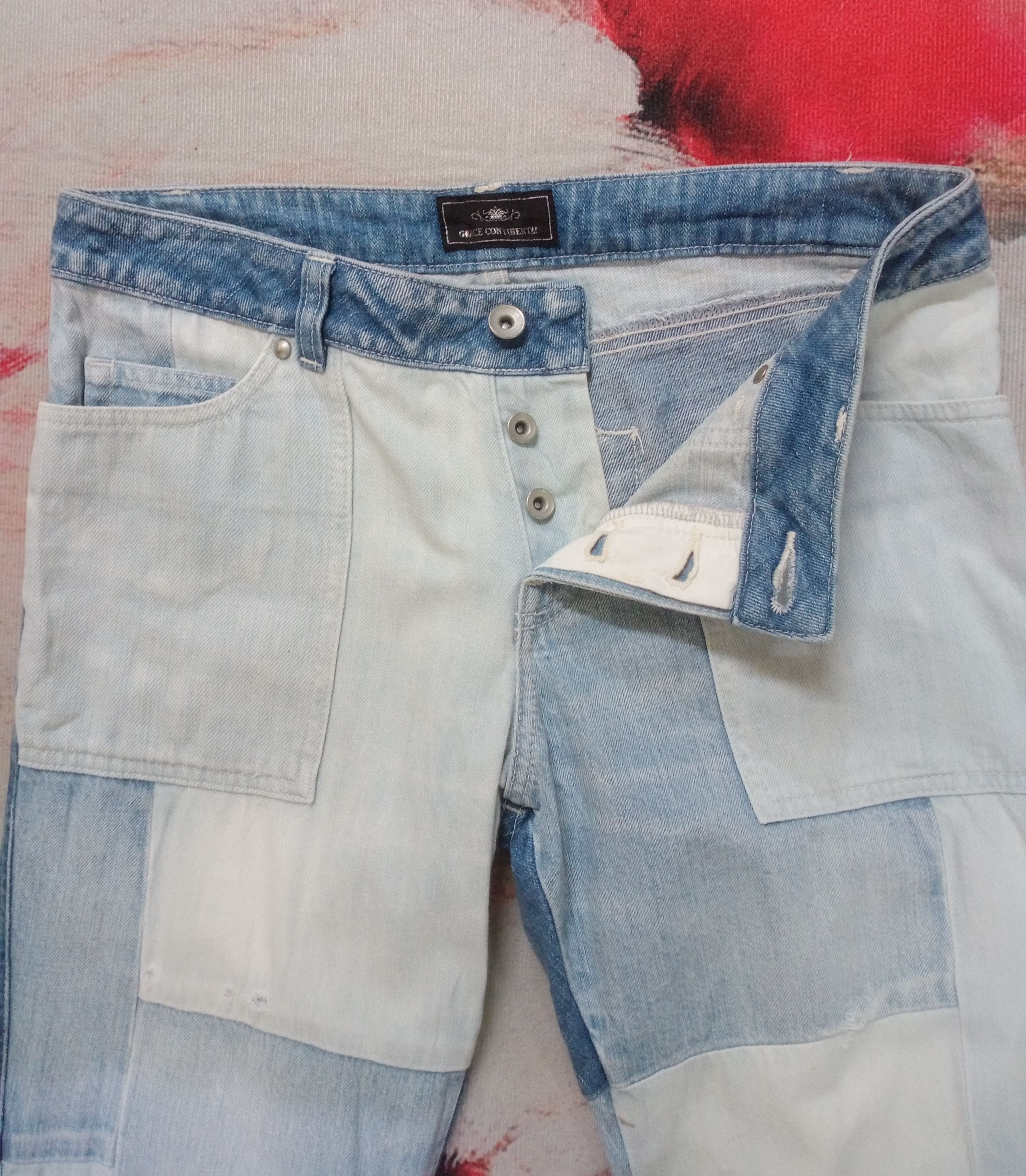 If Six Was Nine Rare Grace Continental Patchwork Denim Pants Like Kapital Size US 32 / EU 48 - 9 Thumbnail