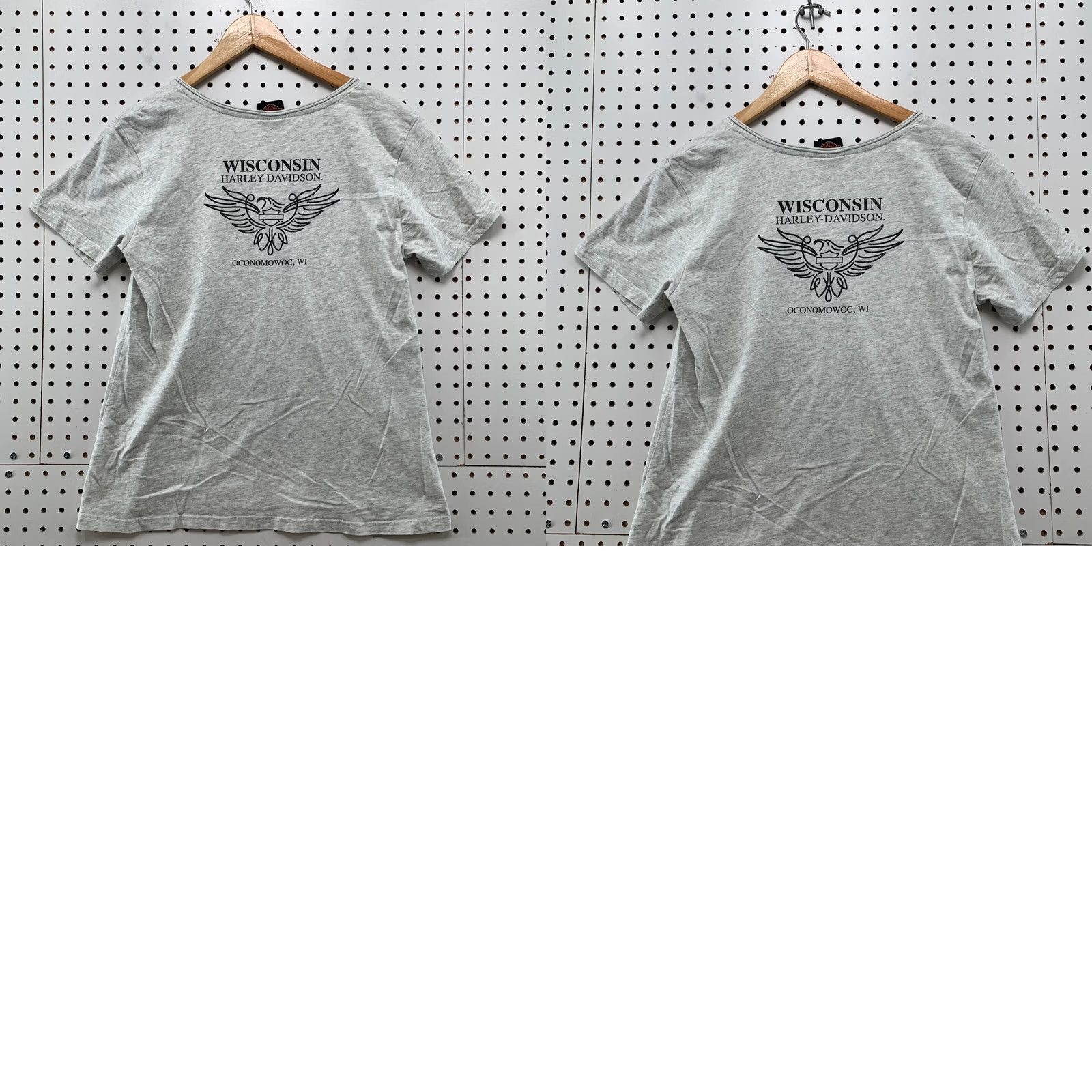 Harley Davidson Harley-Davidson Motorcycle Shirt Womens Large Top Gray WINGS V Neck 18X23.5 Size L / US 10 / IT 46 - 9 Thumbnail