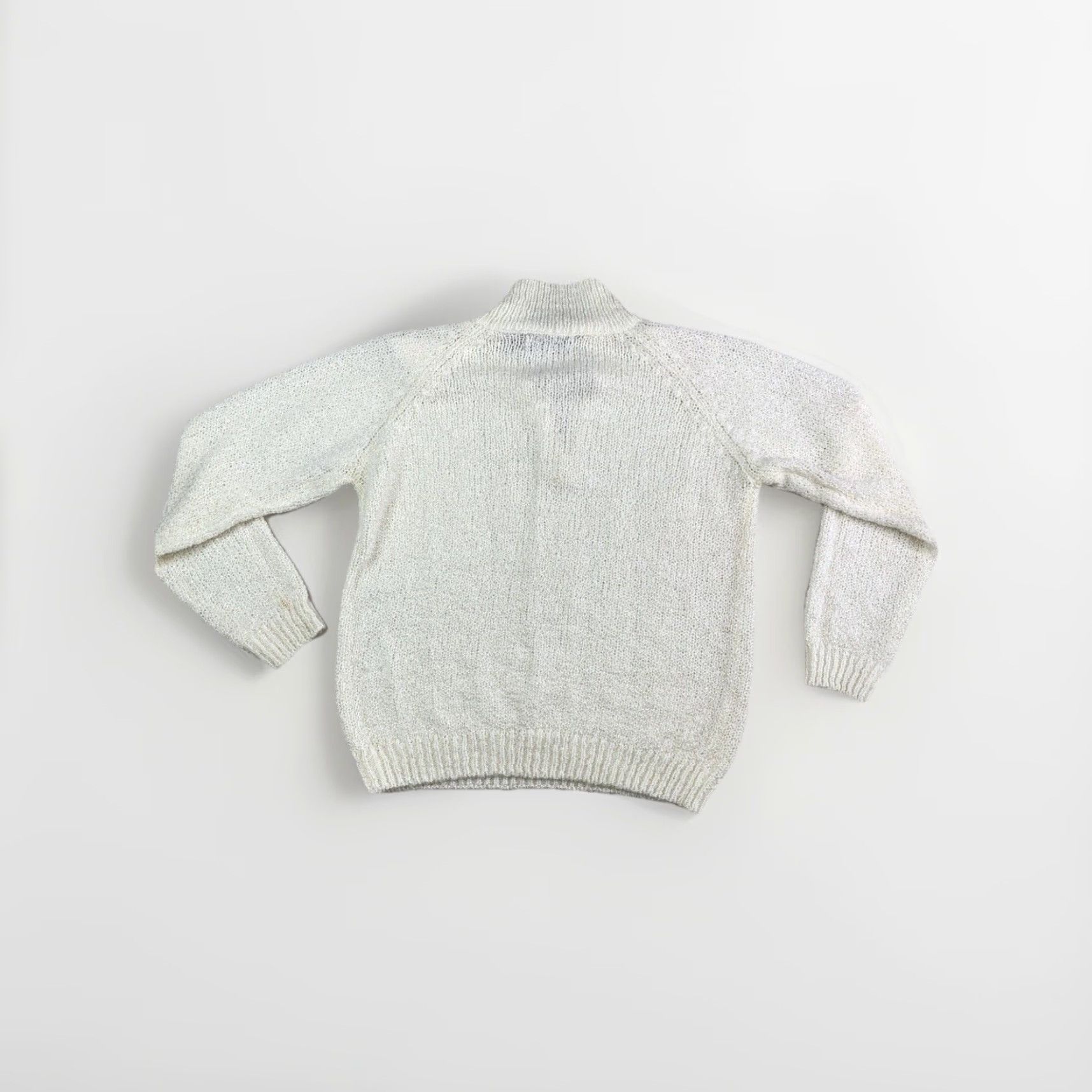 Vintage VINTAGE Baxter & Wells Collared Cable-Knit Embroidery Sweater Womens M Ivory Size M / US 6-8 / IT 42-44 - 5 Thumbnail