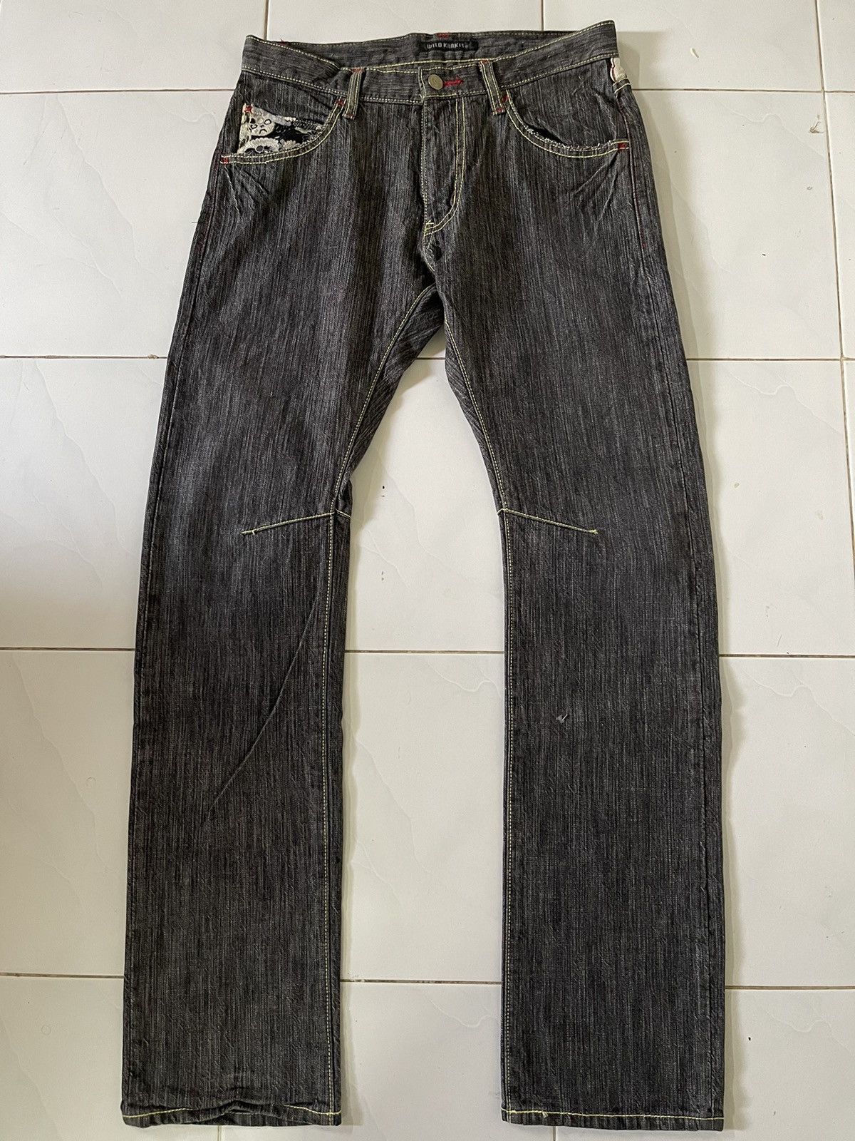 Japanese Brand Black Denim Floral Size US 32 / EU 48 - 1 Thumbnail