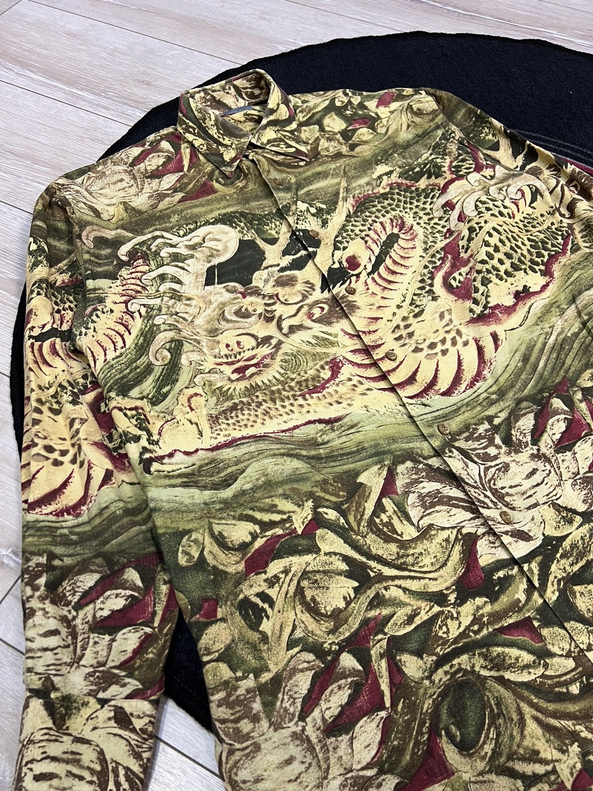 Kenzo × Vintage Crazy overprinted Dragon Yohji Yamamoto style Shirt Kenzo Size US L / EU 52-54 / 3 - 4 Thumbnail