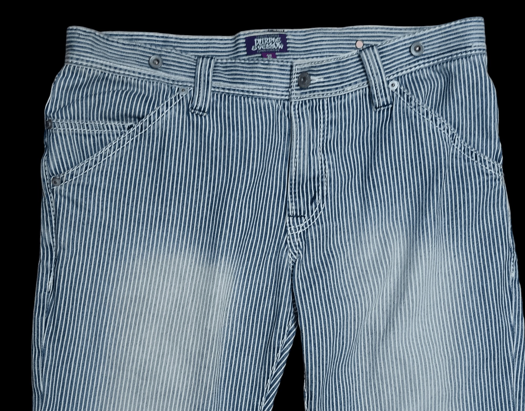 If Six Was Nine × Japanese Brand PURPLE & YELLOW SEASONED HICKORY JEANS Size US 36 / EU 52 - 2 Thumbnail