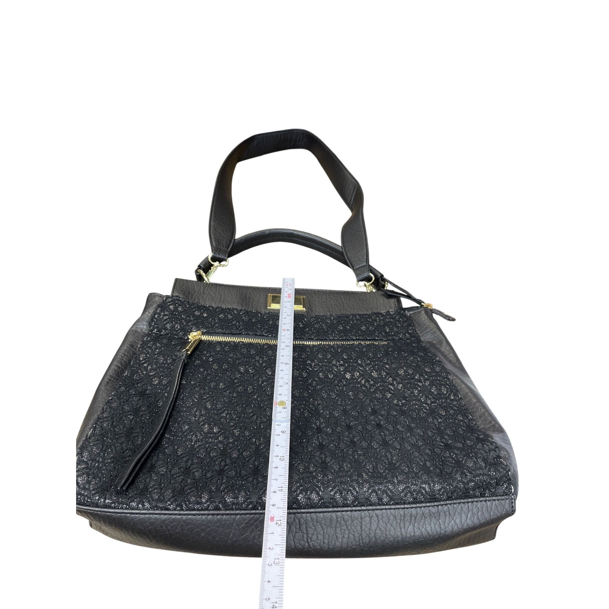 Juicy Couture Juicy Couture Wms Black Gold Pebbled faux leather Shoulder H Size ONE SIZE - 4 Thumbnail