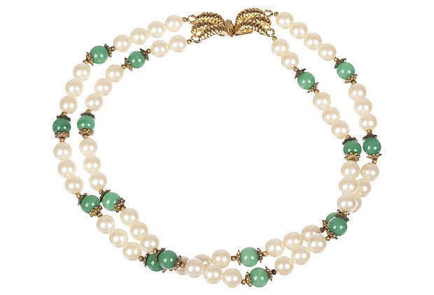 Designer Mimi di N Faux-Pearl & Jade Necklace Size ONE SIZE - 2 Thumbnail