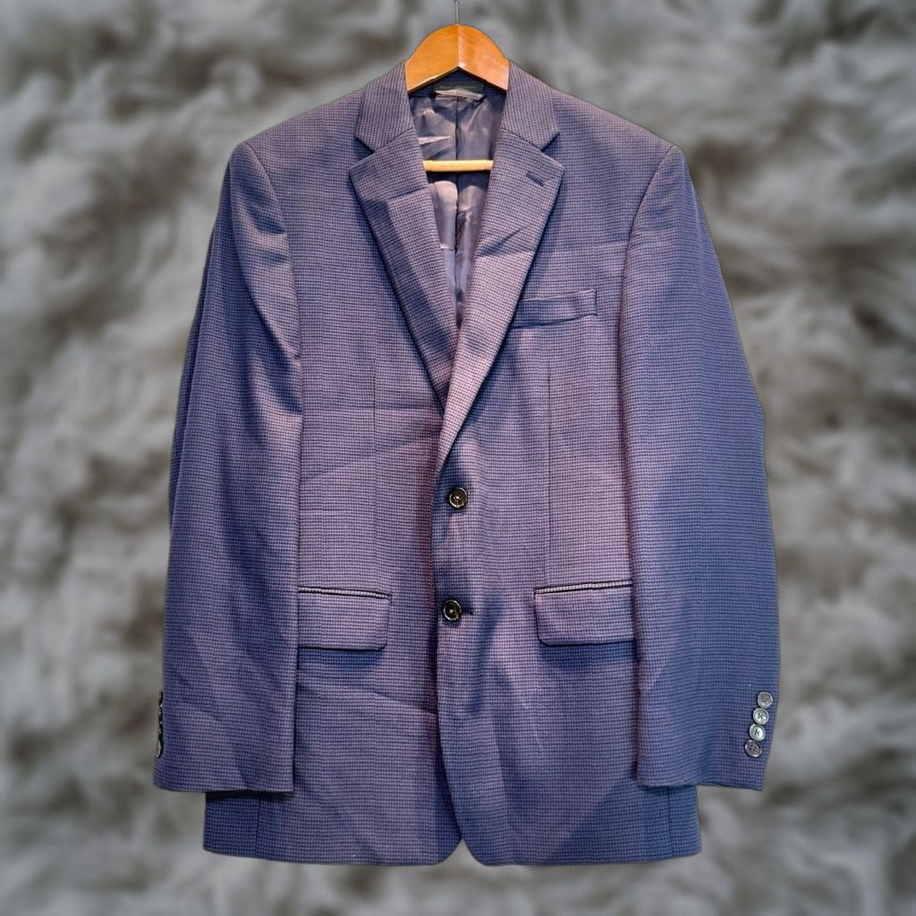 Ralph Lauren Lauren Ralph Lauren Blazer Jacket Mens 38R Medium Blue Black Houndstooth Size 40R - 1 Thumbnail