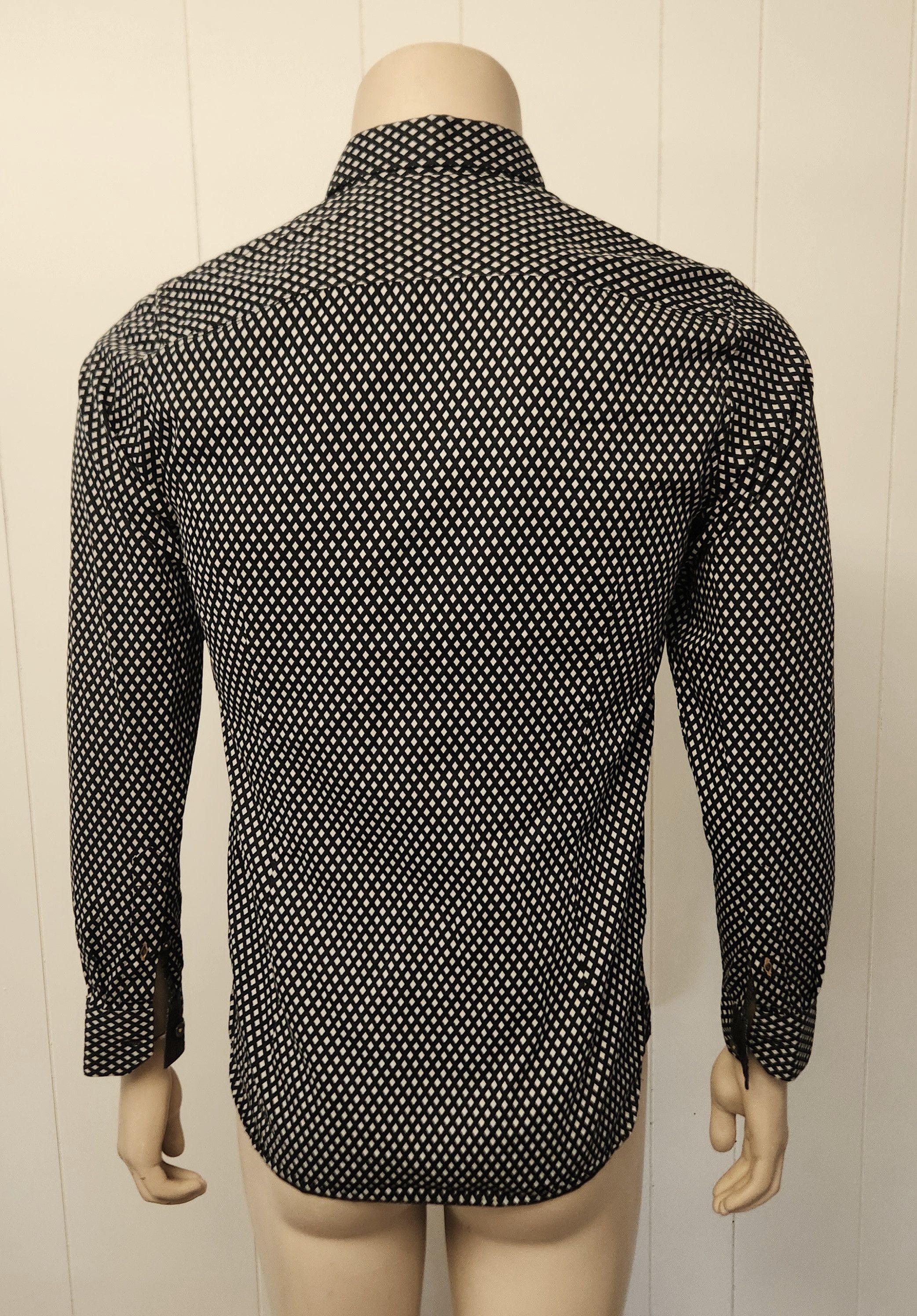 Ted Baker Ted Baker shirt S men's cotton black white geometric Size US S / EU 44-46 / 1 - 6 Thumbnail