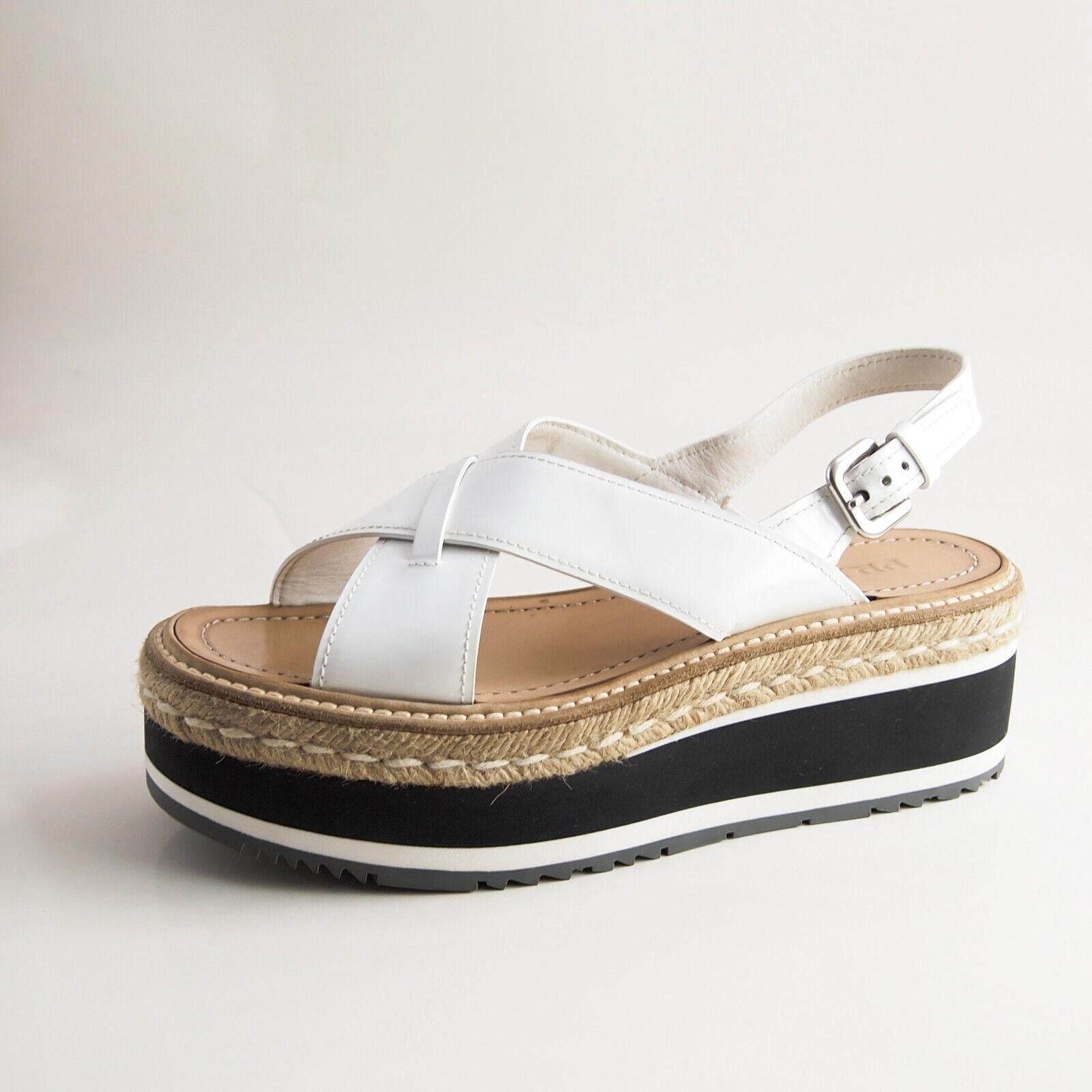 Prada Prada Slingback Sandals Platfom White Leather US 9.5 EU 39.5 Size US 9.5 / IT 39.5 - 1 Thumbnail