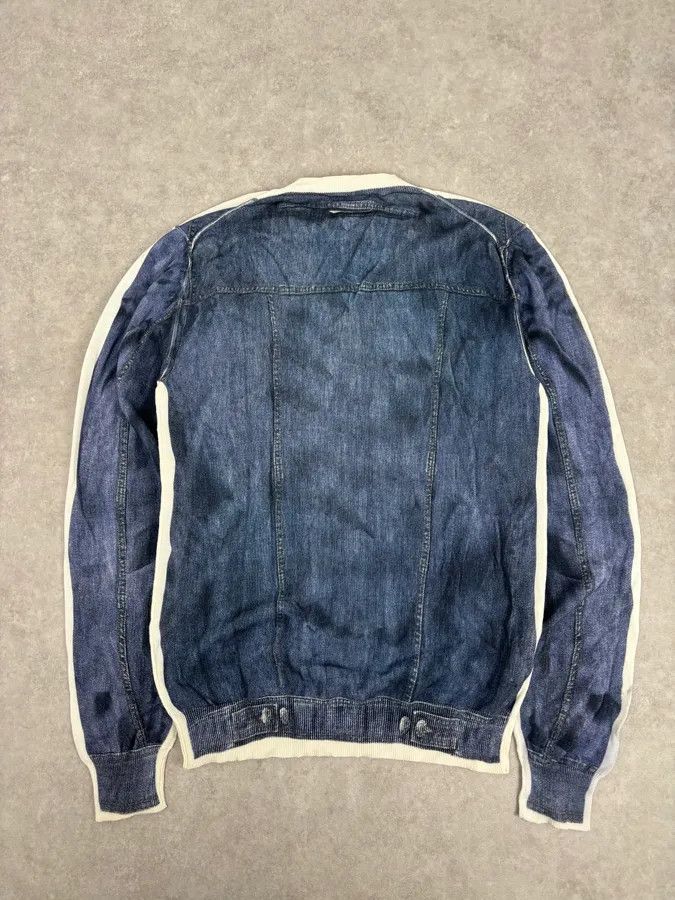 Dolce & Gabbana SS2010 Dolce & Gabbana Blue Denim Trompe-loeil V Neck Sweater Size US S / EU 44-46 / 1 - 5 Thumbnail