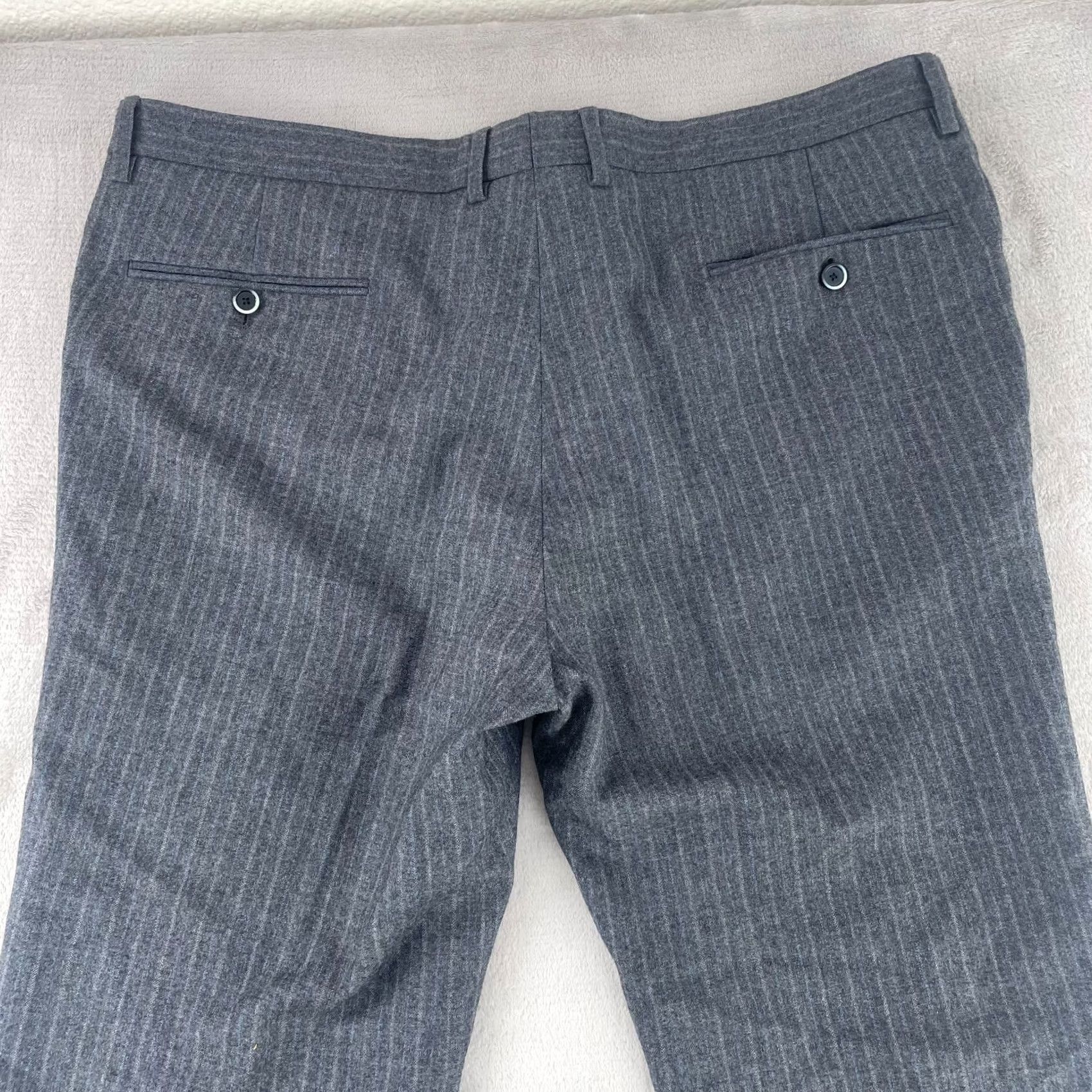 Etro ETRO Dress Pants Men 38x29 Grey Wool Pinstripe Straight Fit Made in Italy Size US 38 / EU 54 - 5 Thumbnail