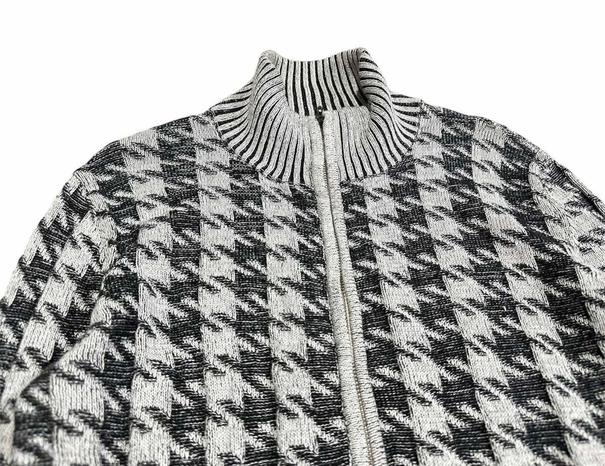 If Six Was Nine × Japanese Brand × Le Grande Bleu (L.G.B.) 🔥Sick Y2K Fuga Ribbed Knit Jacket Zip Houndstooth Jacquard Size US M / EU 48-50 / 2 - 3 Thumbnail