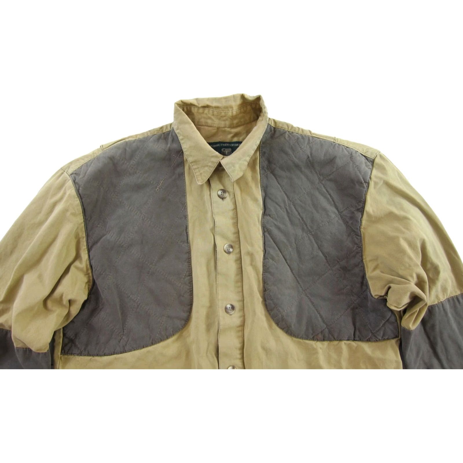 Orvis VTG Orvis Shirt Long Sleeve Button-Up Cotton Canvas Quilted Patch Made In Australia M Brown Mens Size US M / EU 48-50 / 2 - 4 Thumbnail