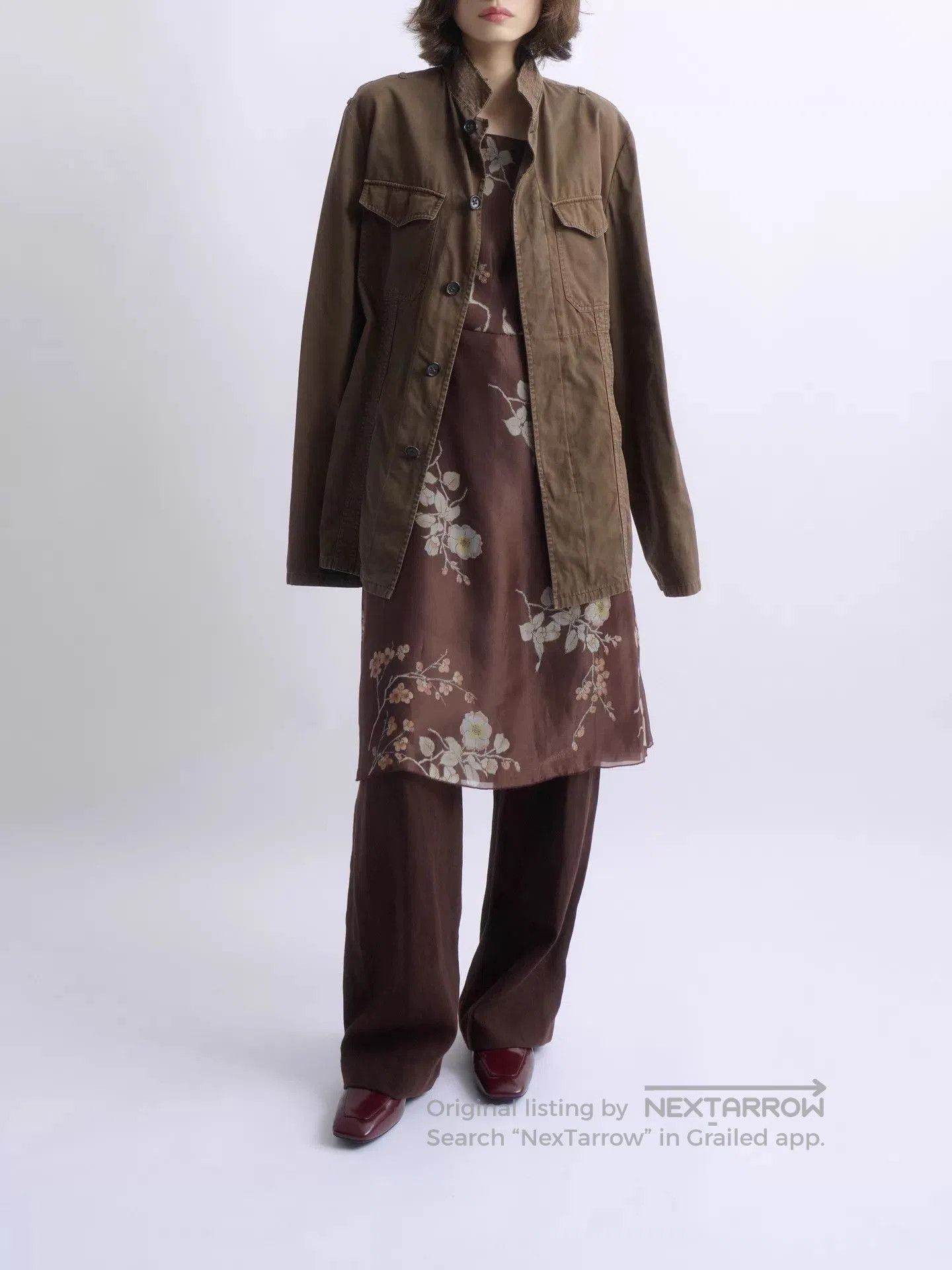 Jil Sander Brown Lightweight Button-Front Jacket Size S. Size US S / EU 44-46 / 1 - 1 Thumbnail