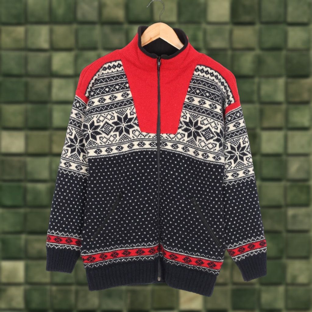 Vintage VINTAGE NORDLYS Jacket Men XS Fair Isle Lined Wool Mid-Length Multicoloured Wool Zip Regular Casual Size US XS / EU 42 / 0 - 1 Thumbnail