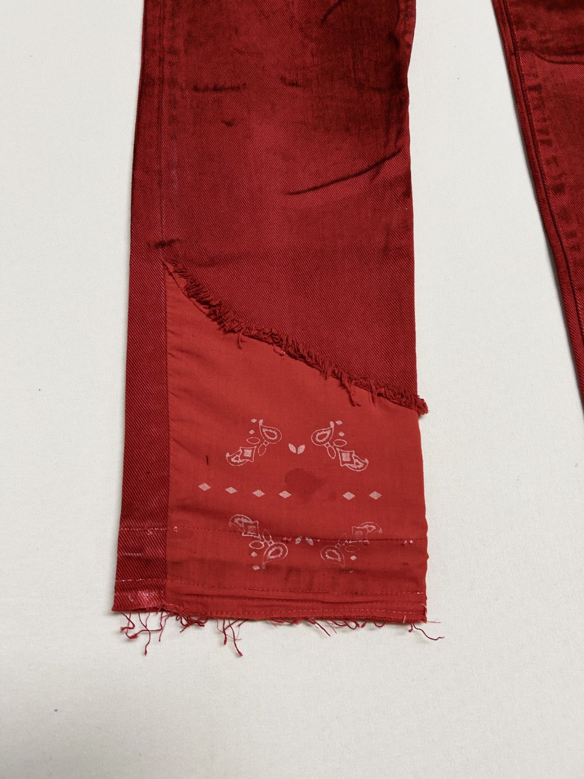 424 2018 Red Paisley Patch Denim Size US 30 / EU 46 - 4 Thumbnail