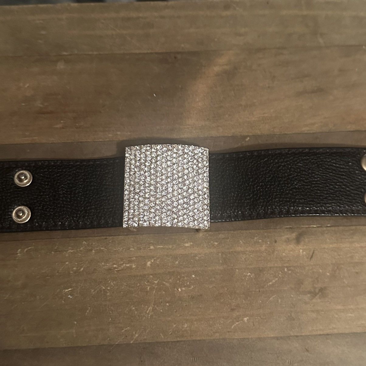 Other Wide paved rhinestone leather bracelet Size ONE SIZE - 4 Thumbnail