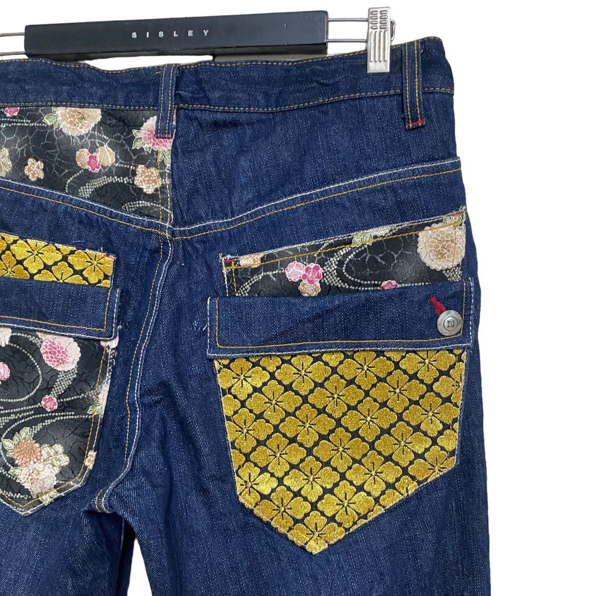 Karakuri Tamashii GUMU Denim Embroidery Multi Pocket Japan Motif Jeans Size US 34 / EU 50 - 11 Thumbnail