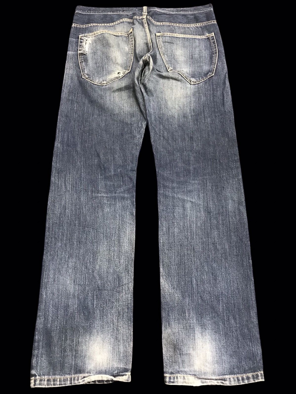 Japanese Brand 💥ART💥Very Rare Japan Dragon Embroidery Distresed Denim F29 Size US 35 - 9 Thumbnail