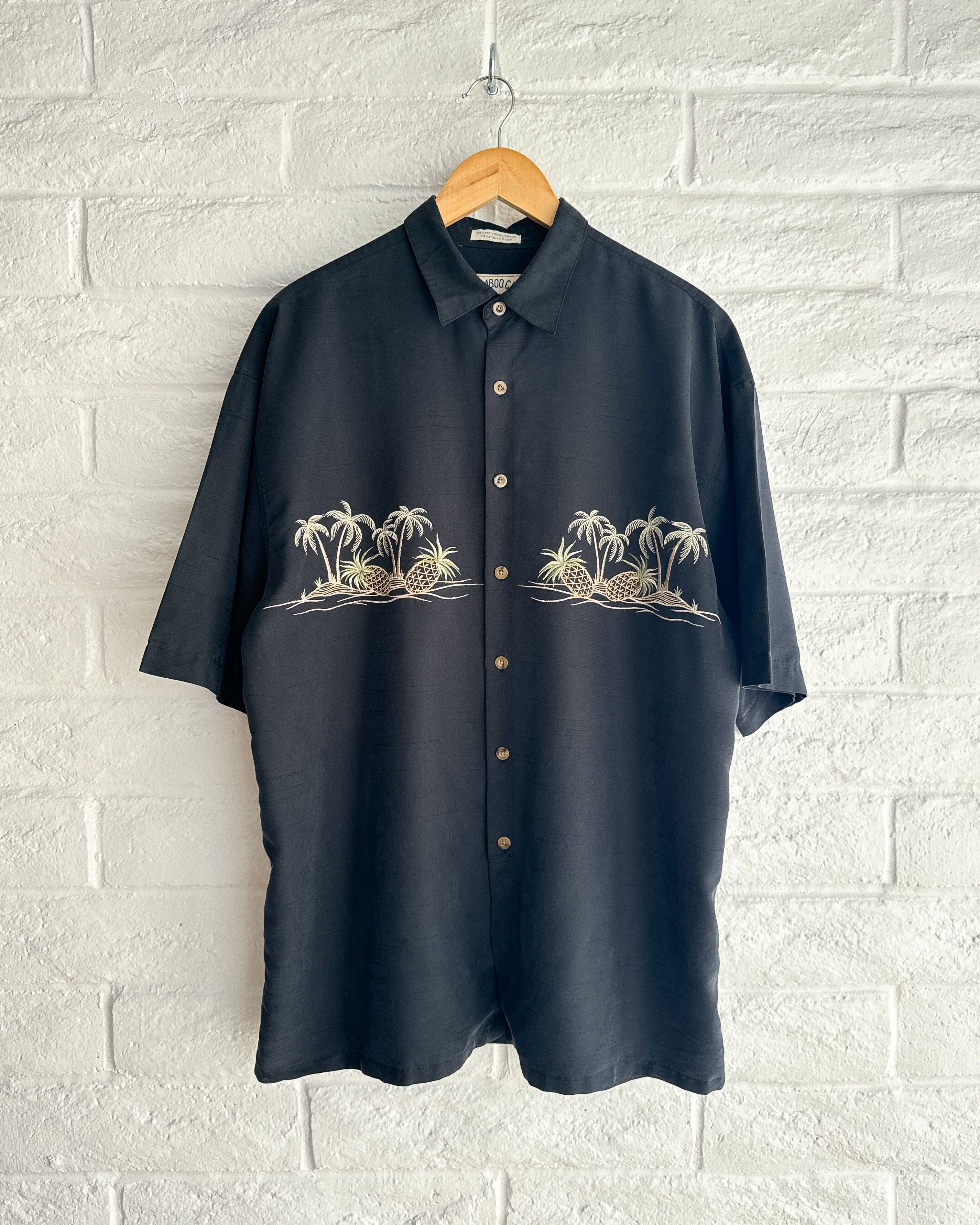 Vintage Vintage 2000s Bamboo Clay Hawaiian Shirt Black Men's L Size US L / EU 52-54 / 3 - 1 Thumbnail
