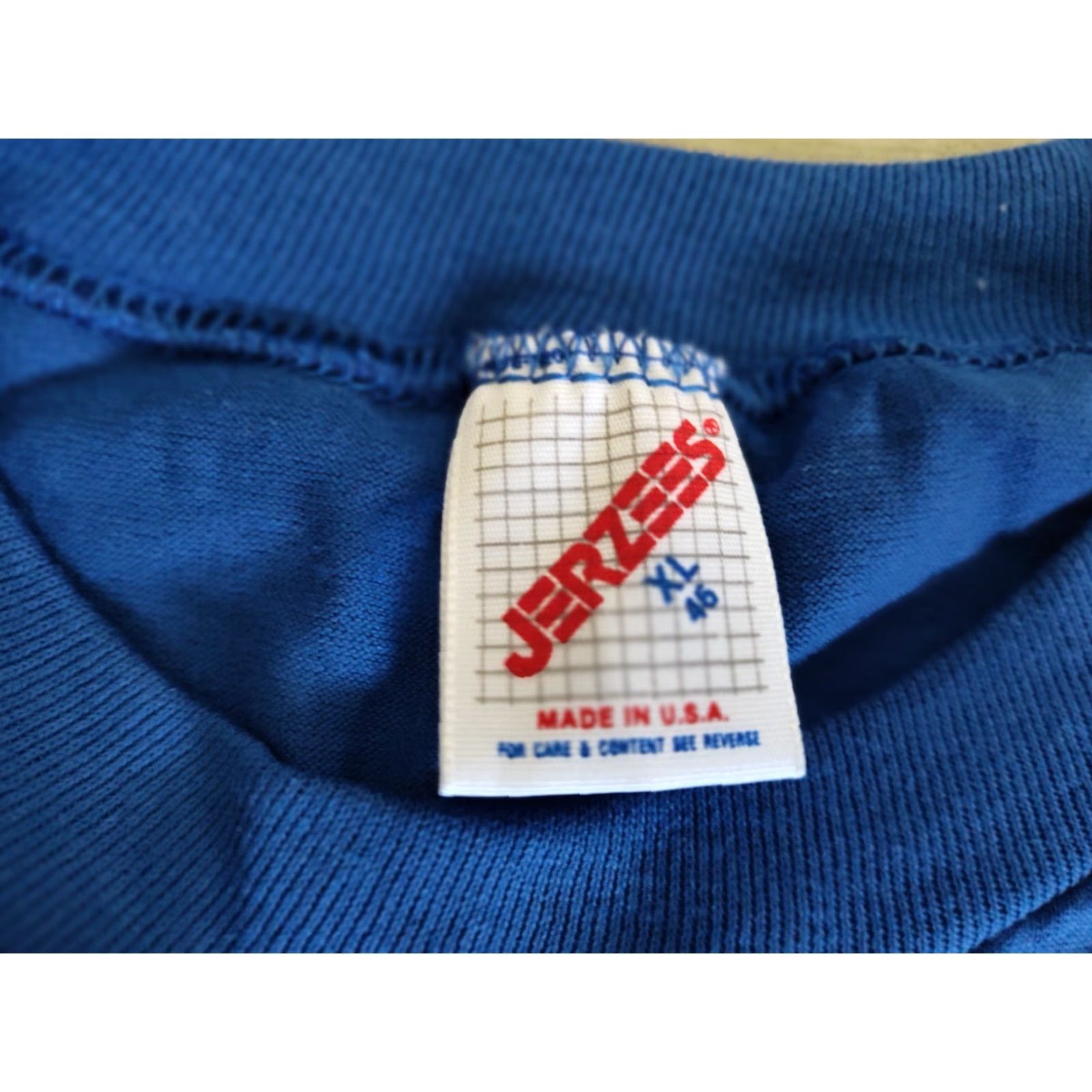 Jerzees VINTAGE 1980s JERZEES Graphic T-Shirt Size XL Unisex Blue Over The Hill Funny Tee Made in USA Size US L / EU 52-54 / 3 - 7 Thumbnail
