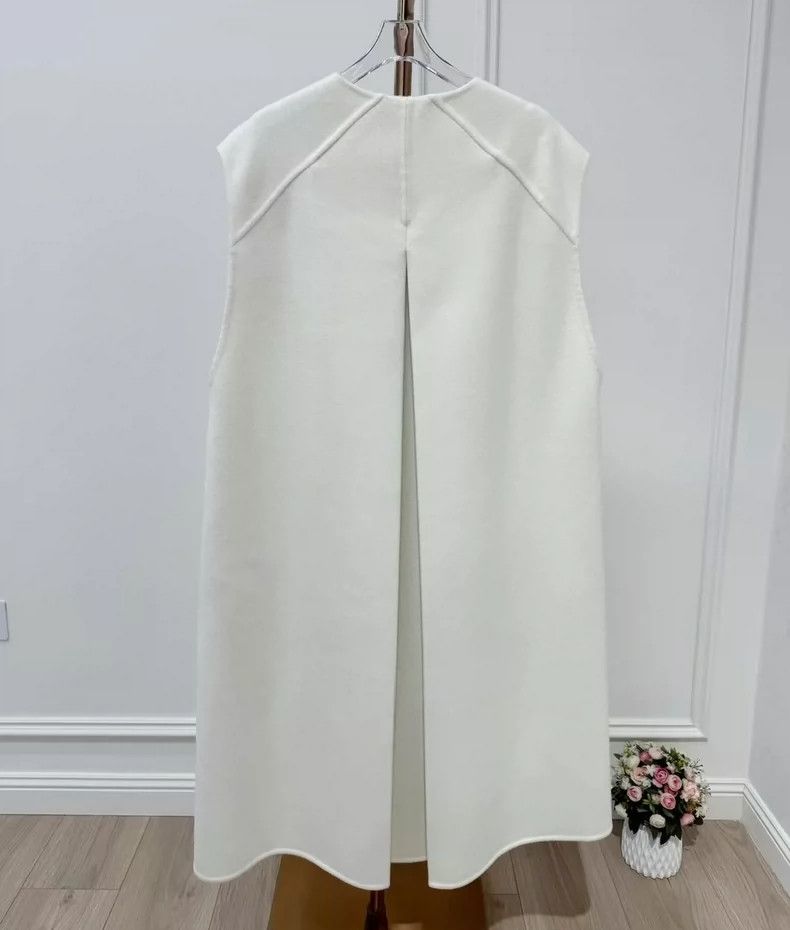 Loro Piana LOEWE Classic beige white cashmere long jacket Size S / US 4 / IT 40 - 5 Thumbnail