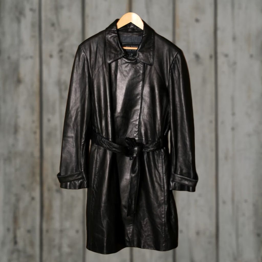 Vintage VINTAGE WILSONS Pelle Studio Black Leather Snap Button Belted Coat Women's XL Coat Mens? Size XL / US 12-14 / IT 48-50 - 1 Thumbnail