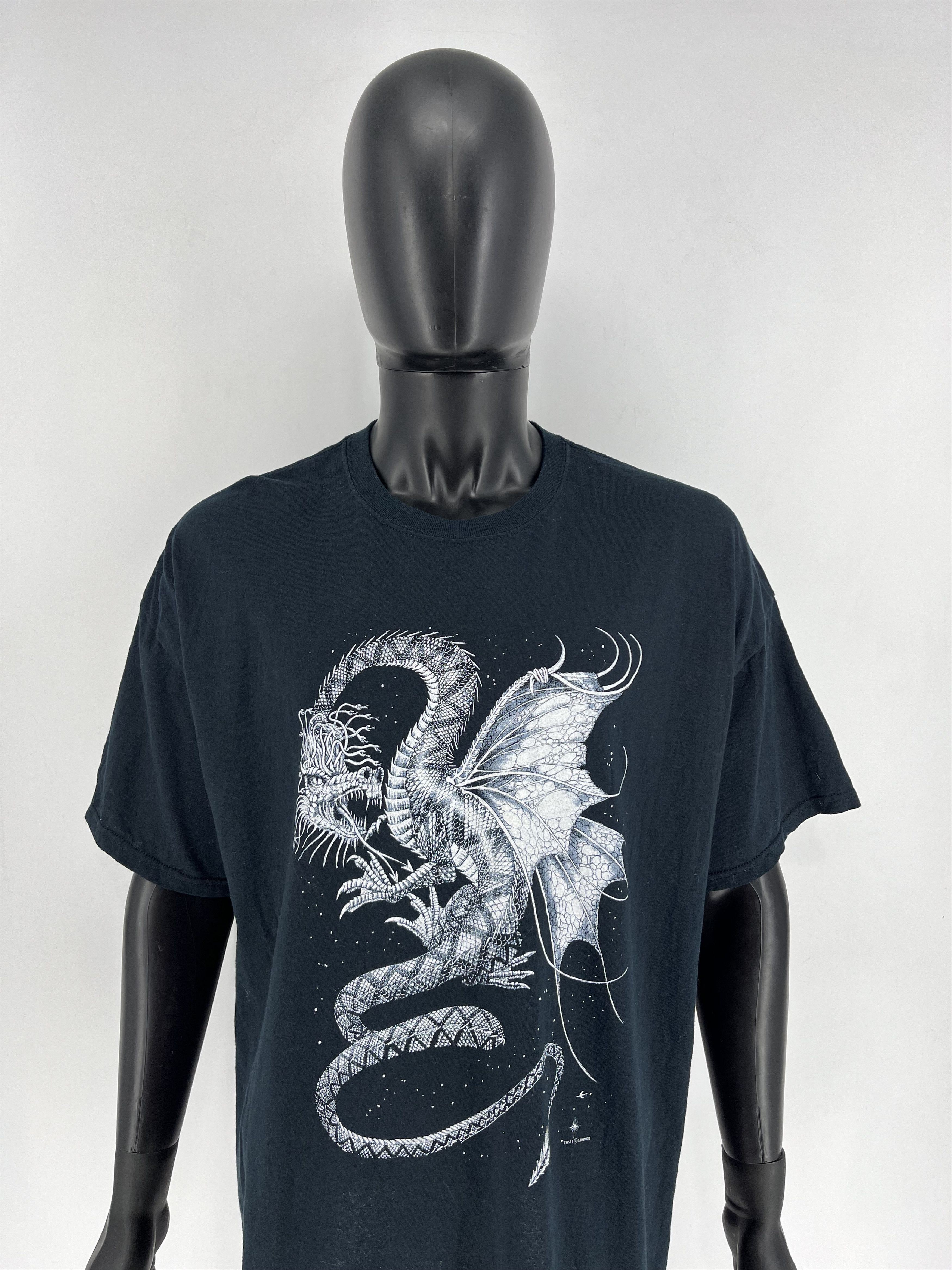 Vintage Vintage Y2k Washed AvantGarde Tribal Tee Dragon Streetwear Size US XXL / EU 58 / 5 - 1 Thumbnail