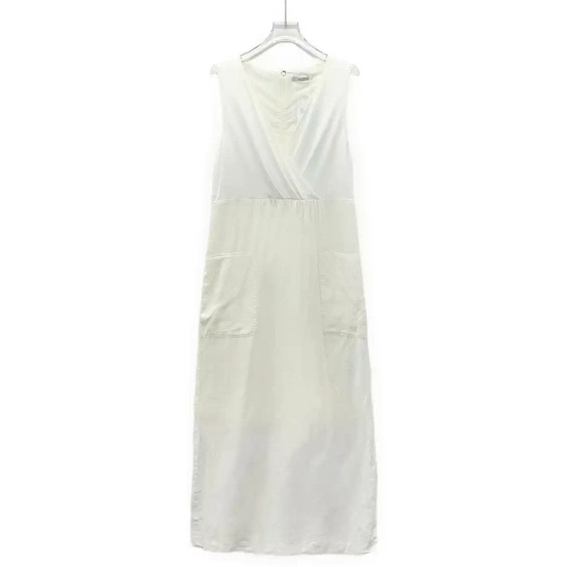 Max Mara MaxMara White Viscose Sleeveless Dress 0089 Size ONE SIZE - 1 Thumbnail
