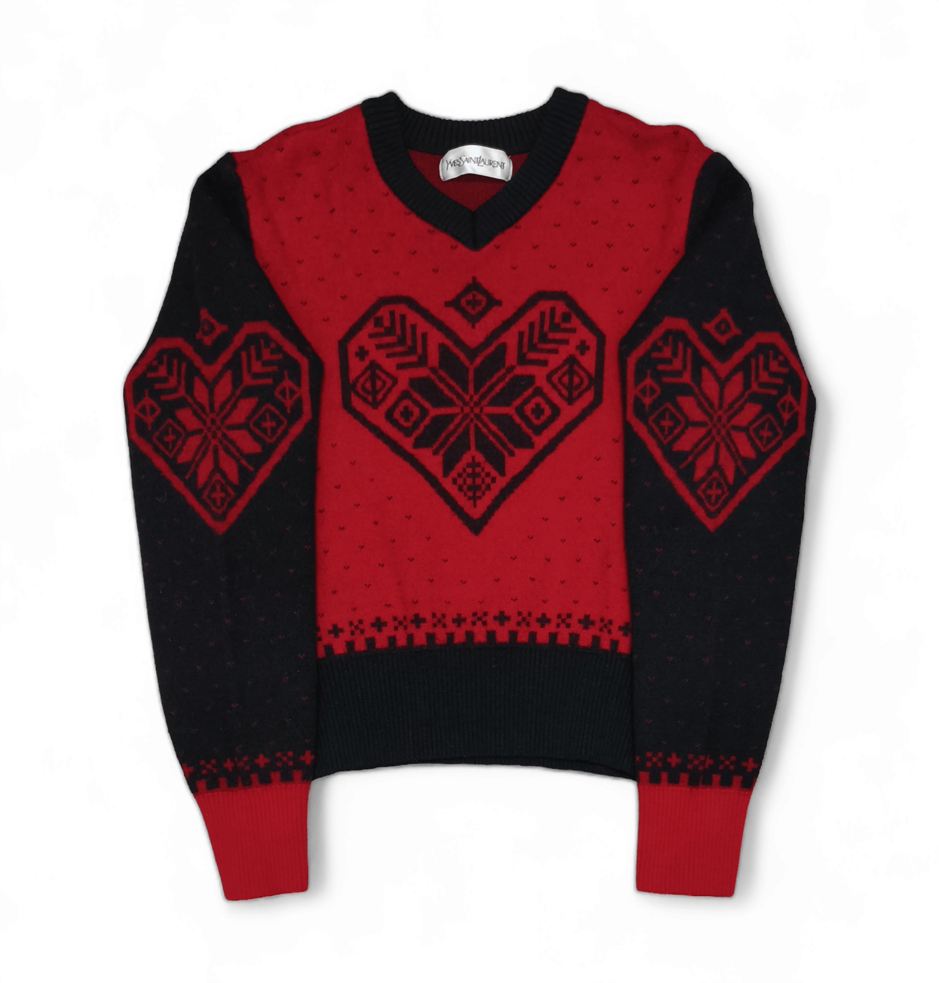 Yves Saint Laurent Vintage Yves Saint Laurent YSL Love Pattern Knit Sweatshirt Size M / US 6-8 / IT 42-44 - 3 Thumbnail