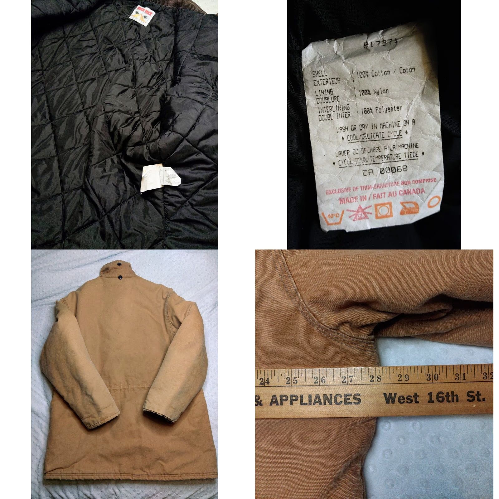 Vintage VINTAGE Tough Duck Jacket Chore XL Canvas Quilt Lined 90s Tan Brown Heavyweight ZIP Up | Mens Size US XL / EU 56 / 4 - 8 Thumbnail