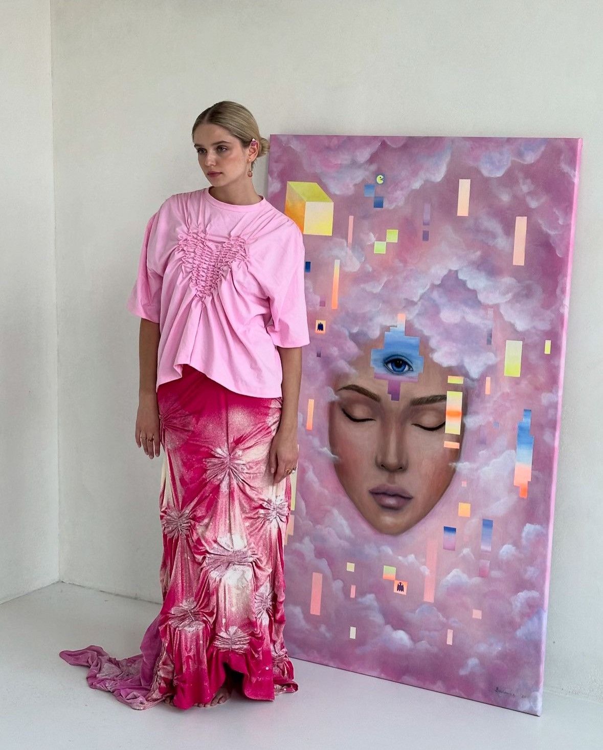 Other Heart tee boxy oversized cropped pink cute ballet core Size US S / EU 44-46 / 1 - 3 Thumbnail