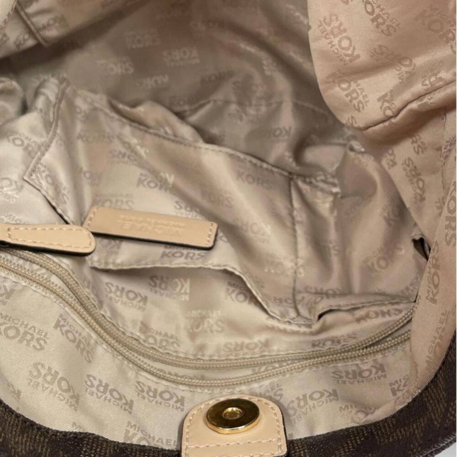 Michael Kors Michael Kors Lilly MK Monogram Chain Shoulder Tote Brown Size ONE SIZE - 8 Thumbnail