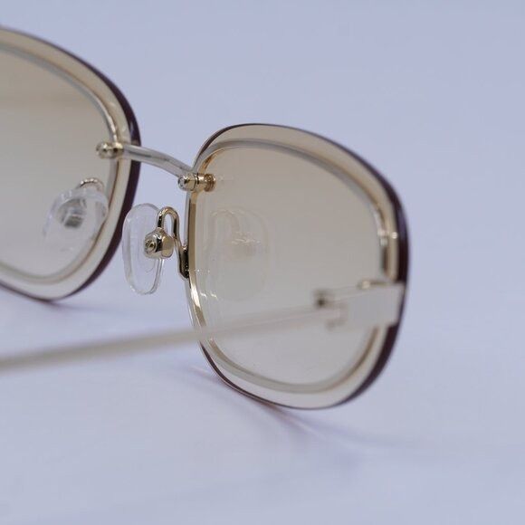 Off-White Off-White OERI13M MIAMI 766E Sunglasses Gold Oval Frame Size ONE SIZE - 9 Thumbnail
