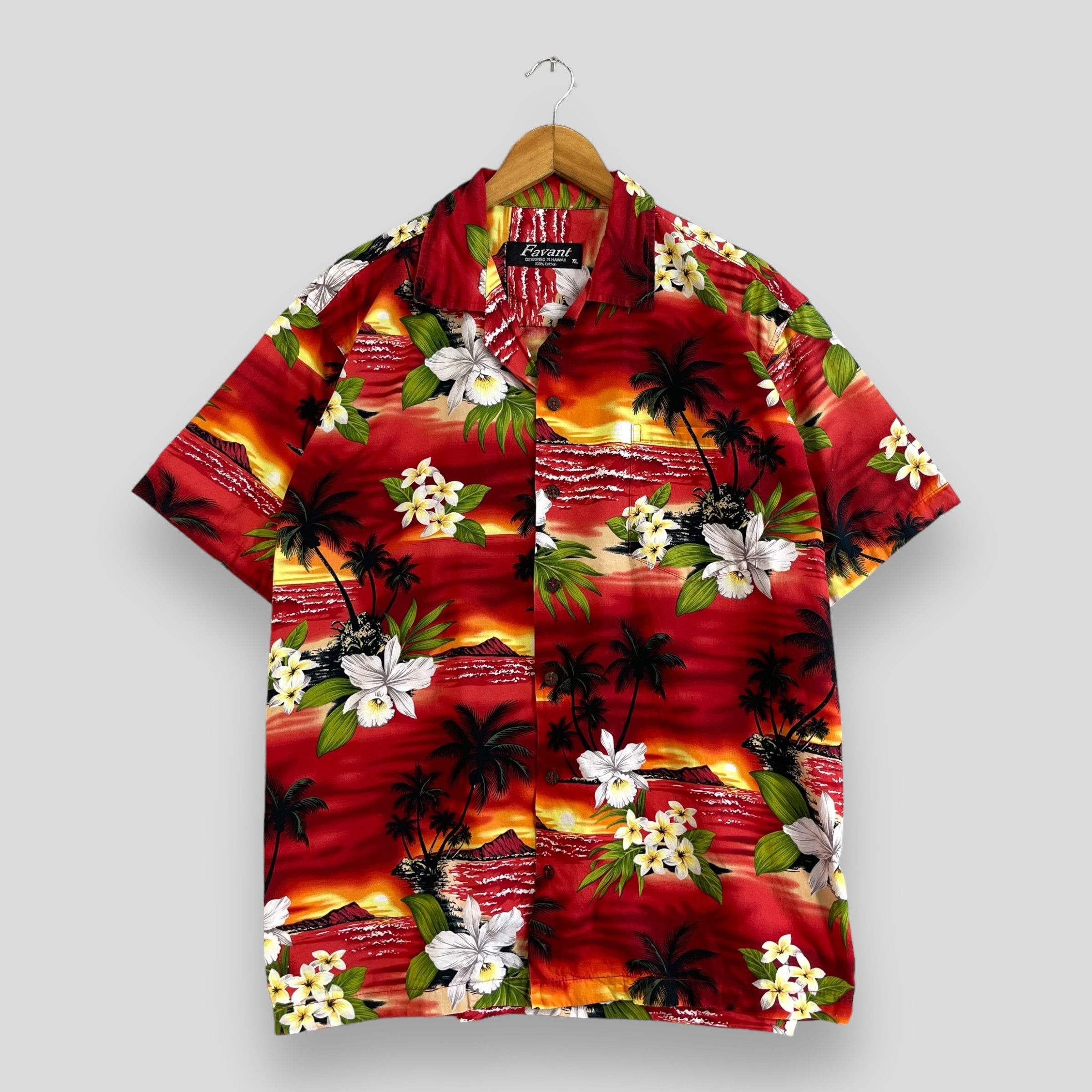 Vintage Vintage FAVANT Hawaii Island Beach Tropical Motive Shirt Size US XL / EU 56 / 4 - 1 Thumbnail