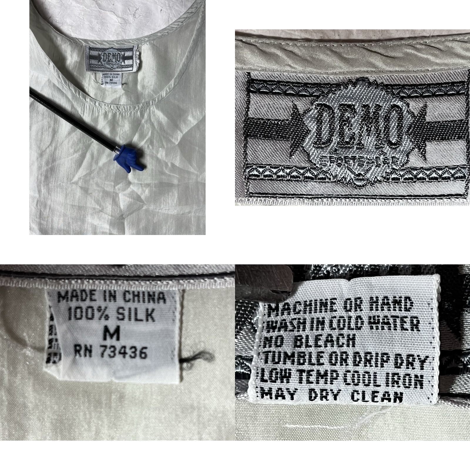 Vintage VINTAGE Demo Tank Shirt Women Medium Aqua 100% Silk Knit Sleeveless Casual Sports Size M / US 6-8 / IT 42-44 - 8 Thumbnail