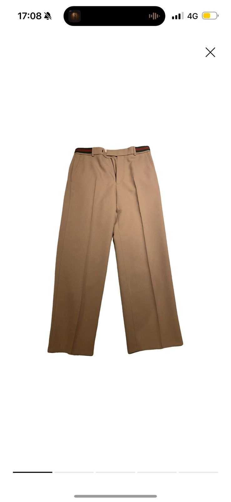 Gucci Fluid drill trouser with web detail - beige. Size US 31 - 1 Thumbnail