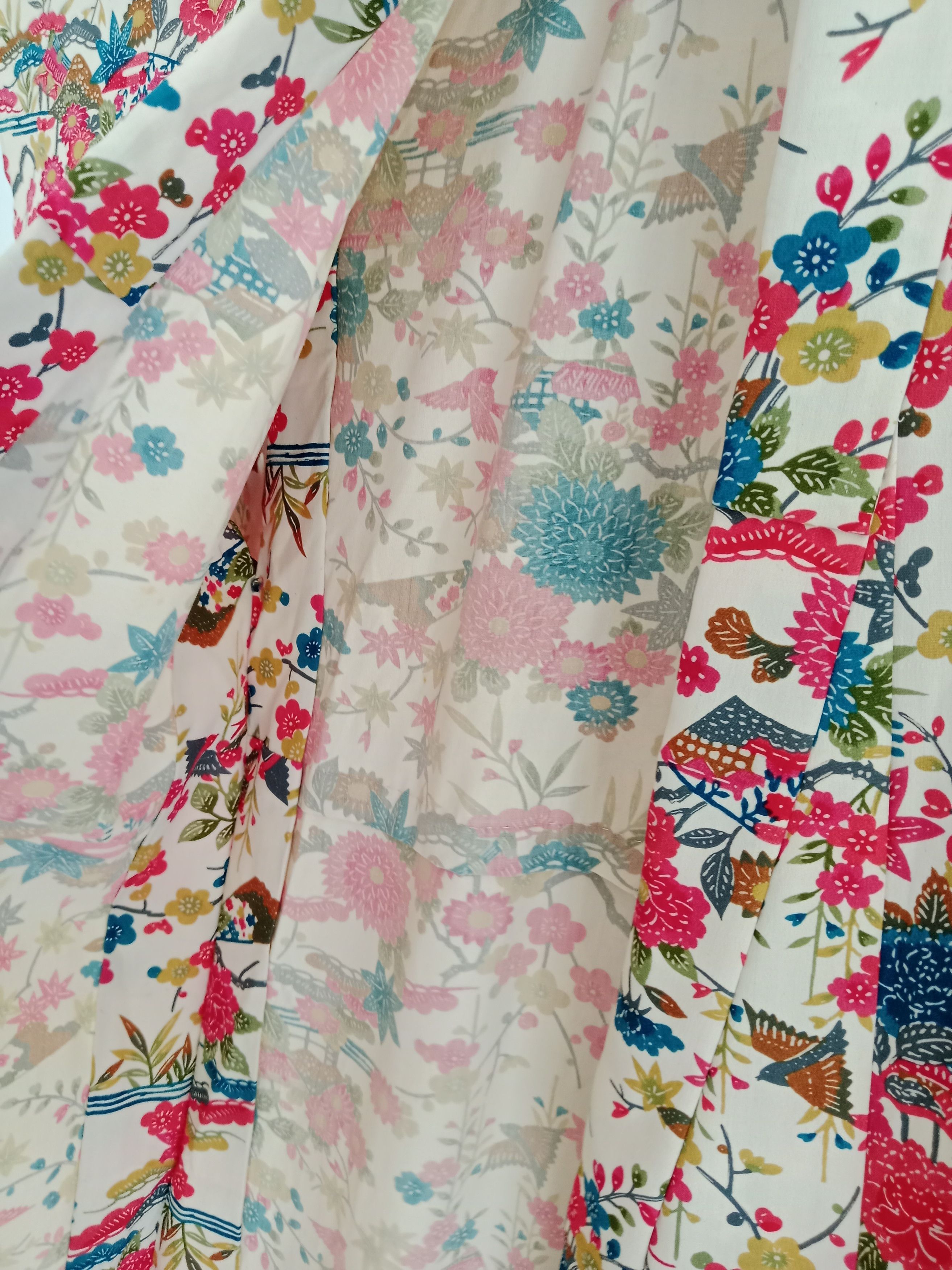 Japanese Brand Vintage Yukata Kimono Flower Motif Full Print Size ONE SIZE - 6 Thumbnail