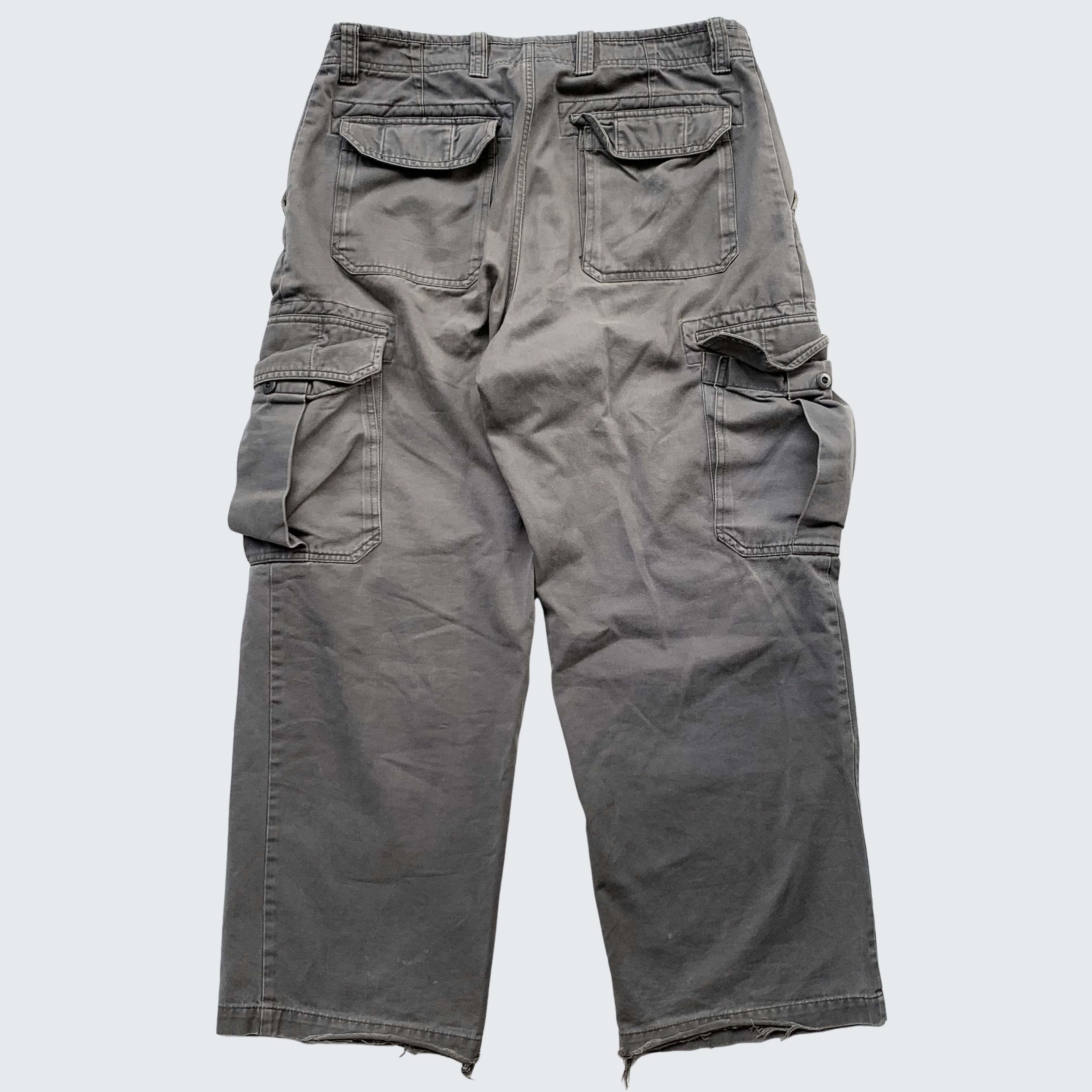 Gap Vintage Grey 1990s GAP Workwear Cargo Heavy Cotton Pants Size US 34 / EU 50 - 5 Thumbnail