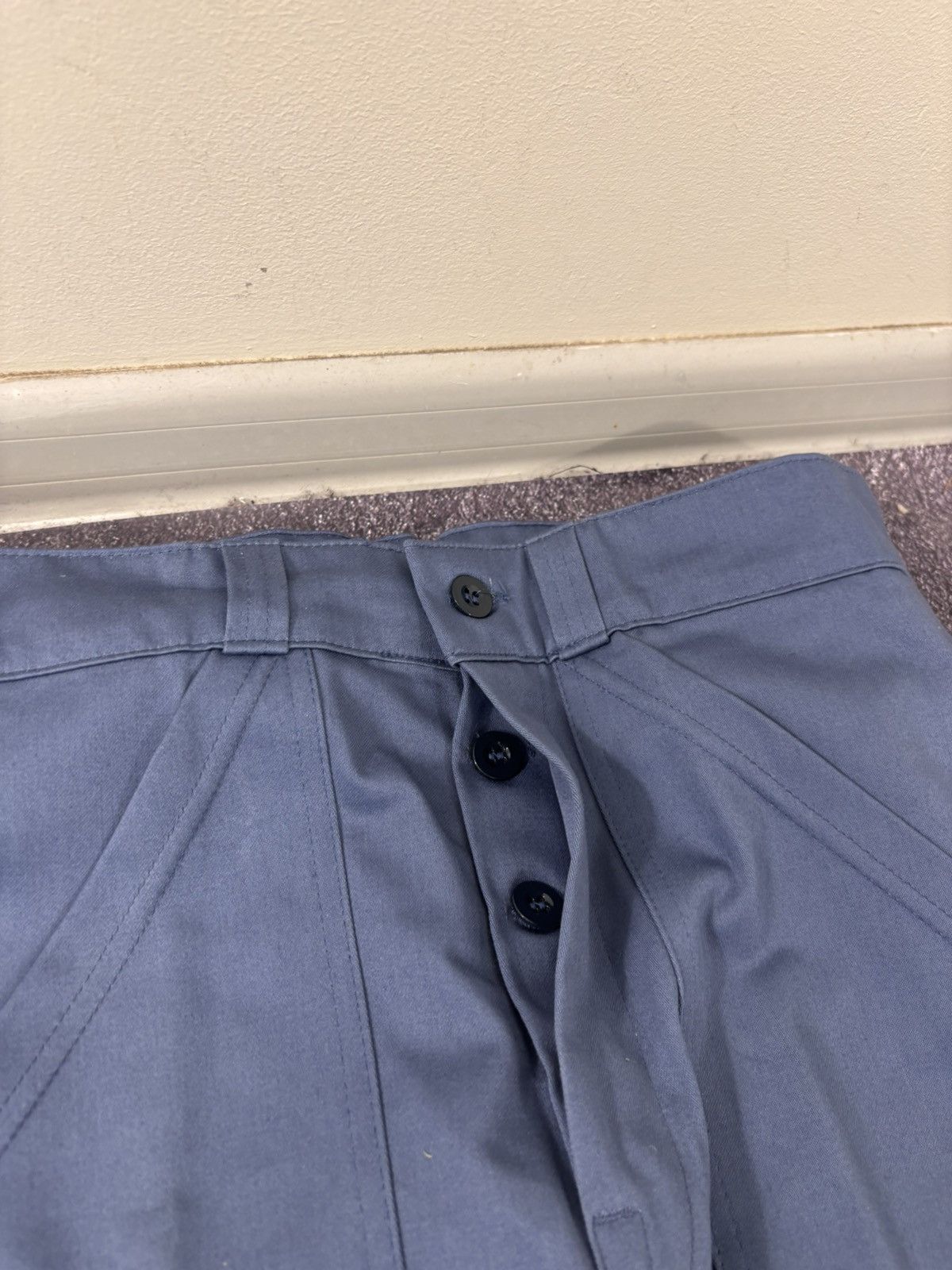 Other Vintage 1970s French Workwear Zimco Slate Blue Utility Pants Size US 34 / EU 50 - 10 Thumbnail
